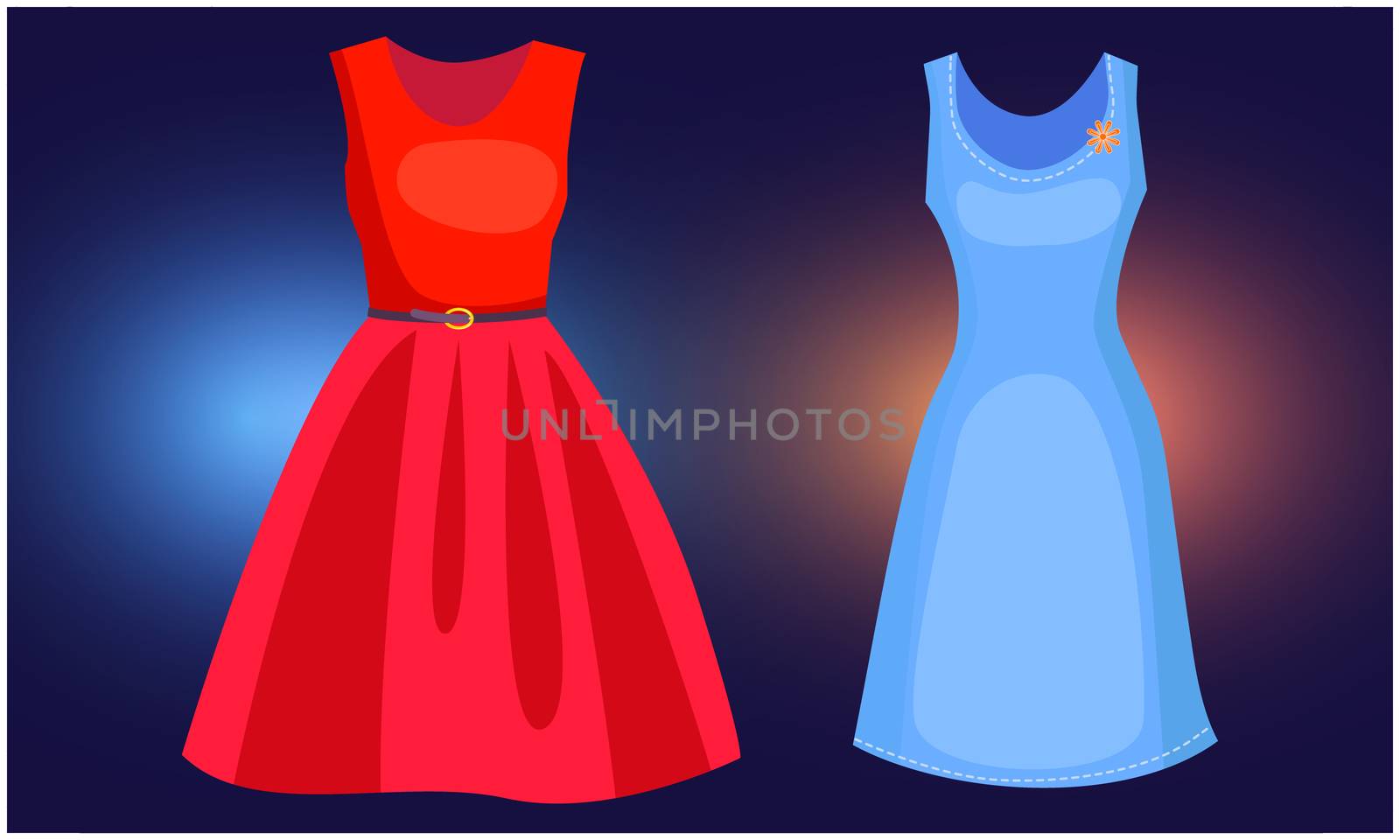 mock up illustration of female fashion wear on abstract background