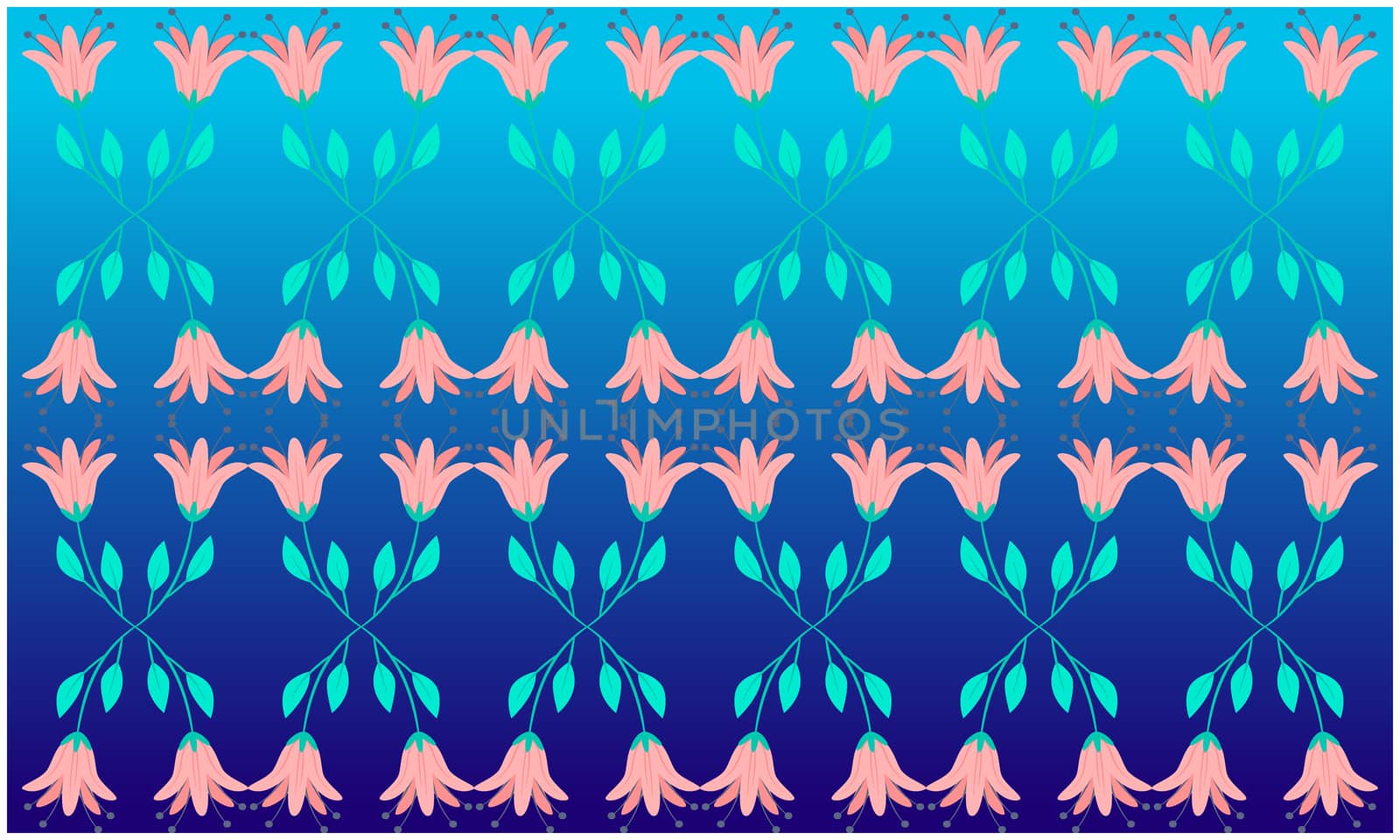 digital textile design on flowers and leaves