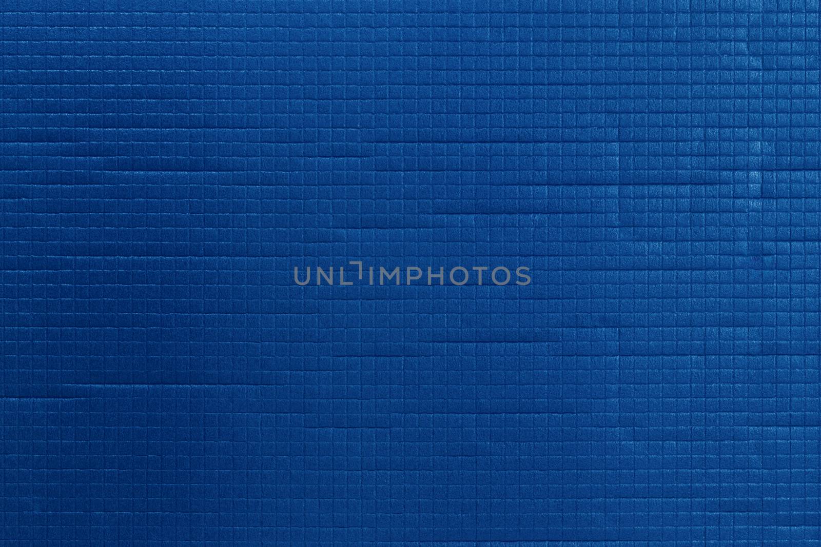 classic blue sport or yoga foam mat surface flat texture and background.