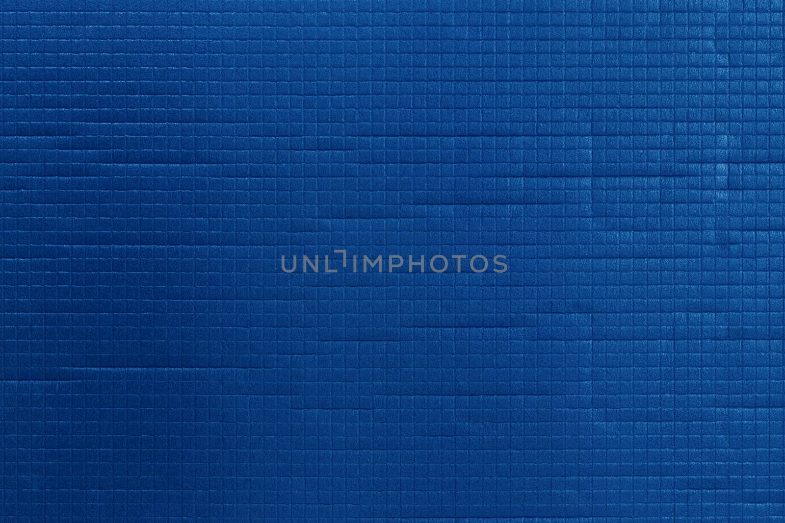 classic blue sport or yoga foam mat surface flat texture and background.