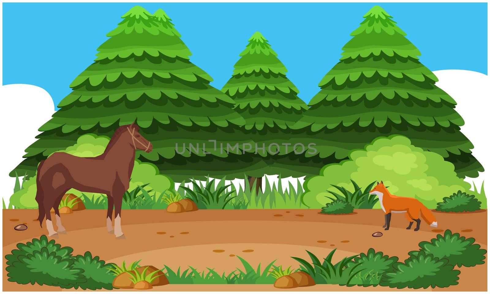 animals are playing in the forest by aanavcreationsplus