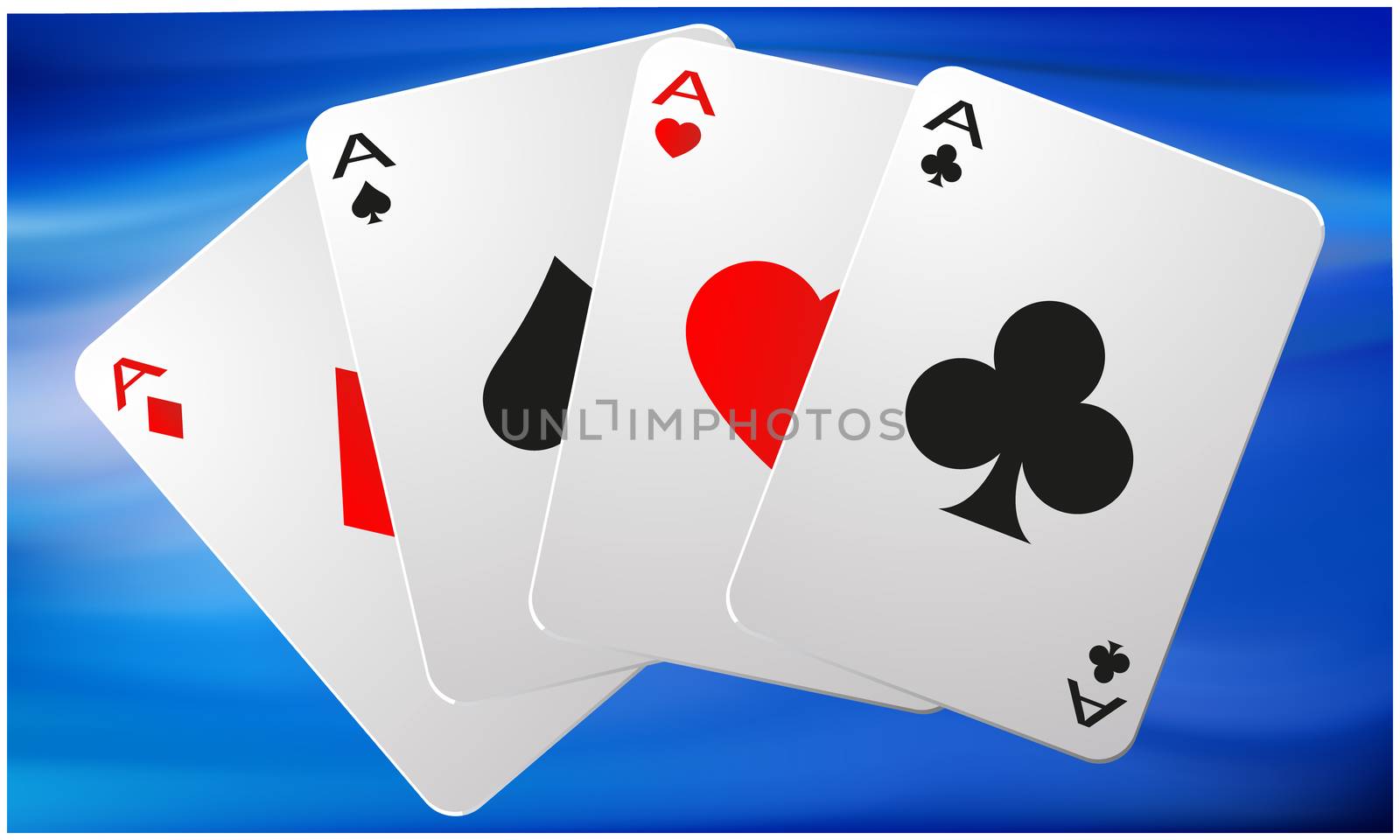 Collection of four aces on abstract background