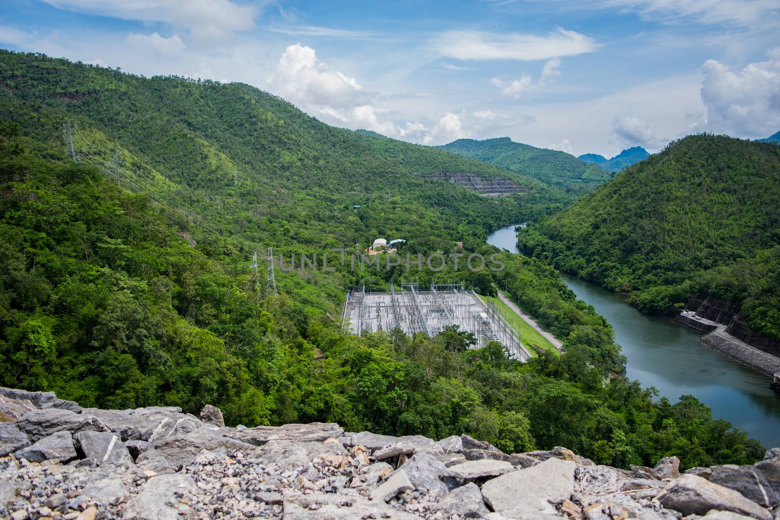 View around Srinakarin Dam is located at Ban Chao Nen, Tha Kradan District Si Sawat District Kanchanaburi, Thailand.