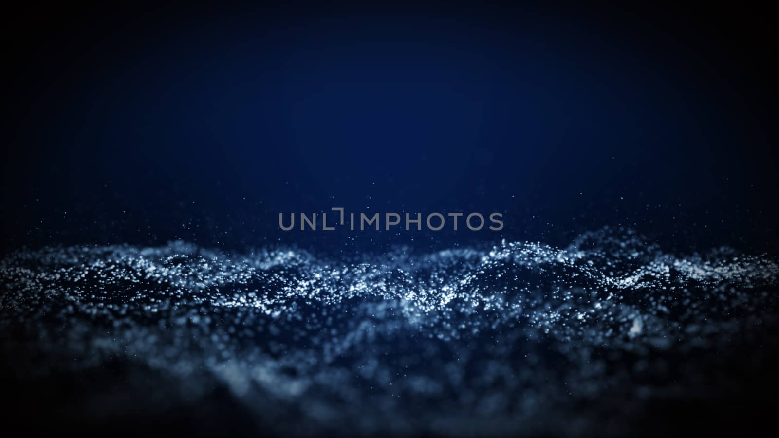 Particle background Sparkling blue Has a bright shine Sparkling, beautiful, glowing Brightness of abstract in wave motion In space and universe