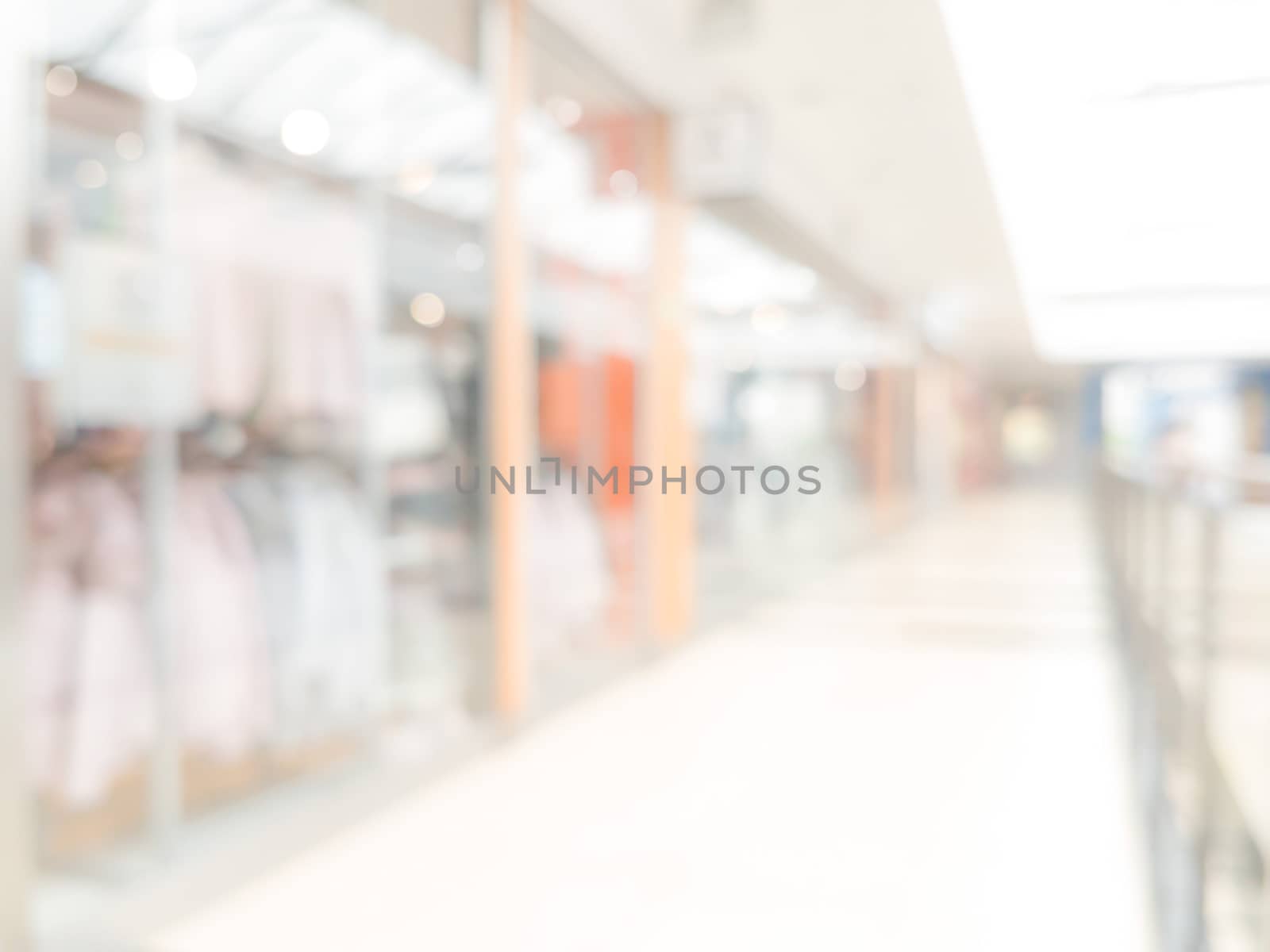 Beautifully blurred shopping center background with bokeh effect