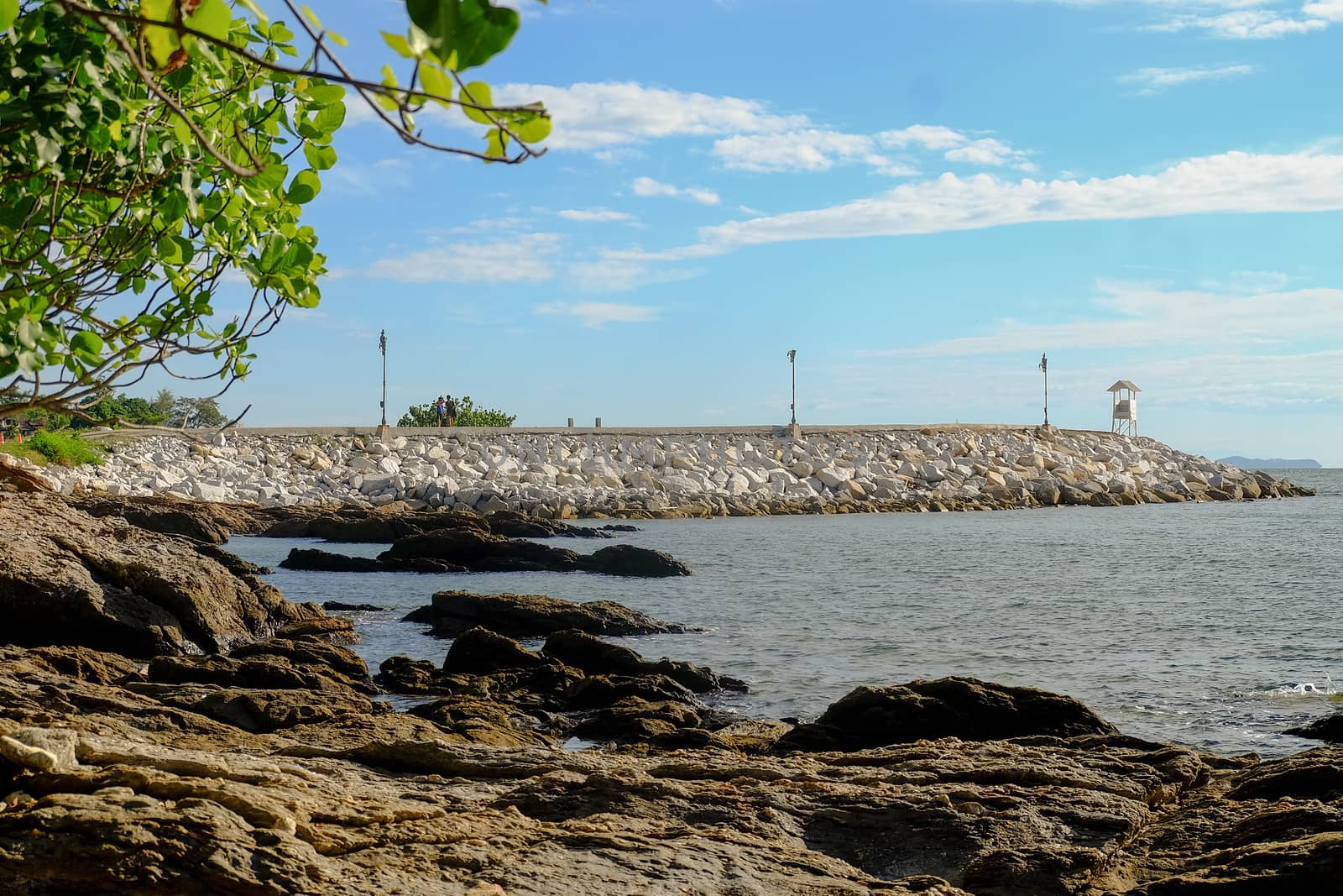 View of the beach around the walking path at Khao Laem Ya, Rayong, Thailand.