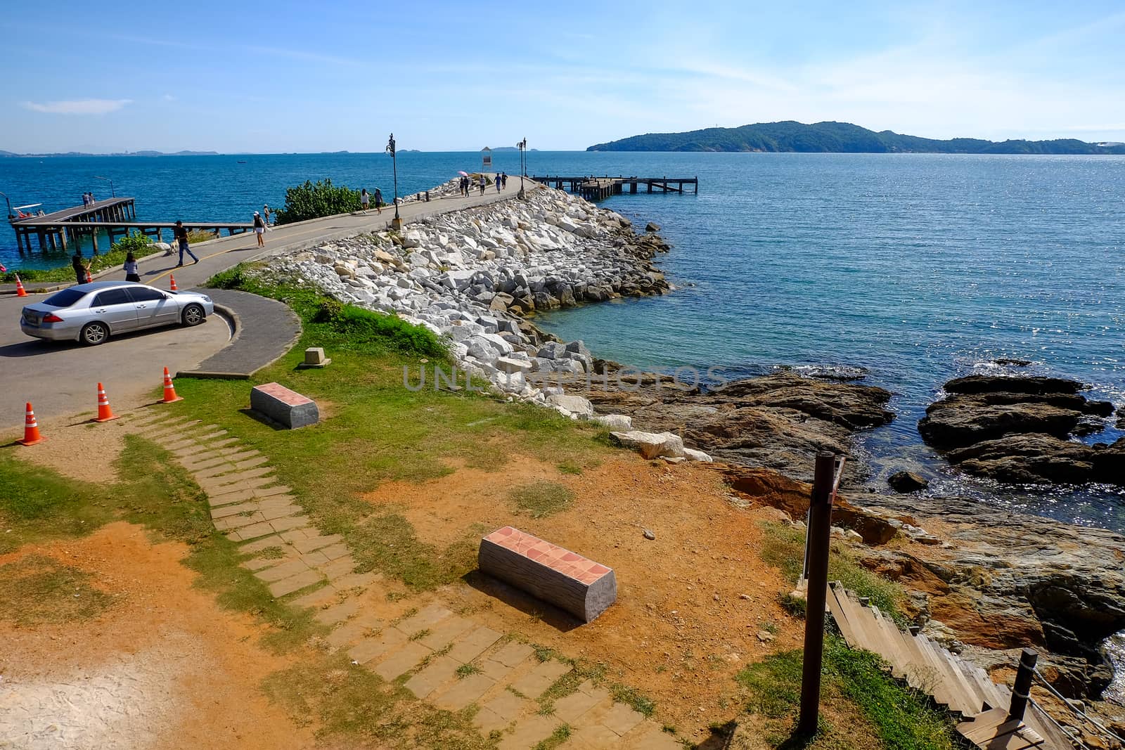 View of the beach around the walking path at Khao Laem Ya. by suthipong