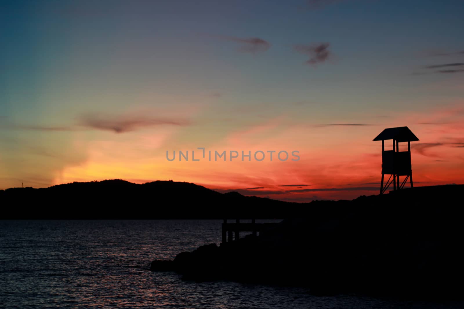  Lights Twilight time of sunrise in the morning. by suthipong