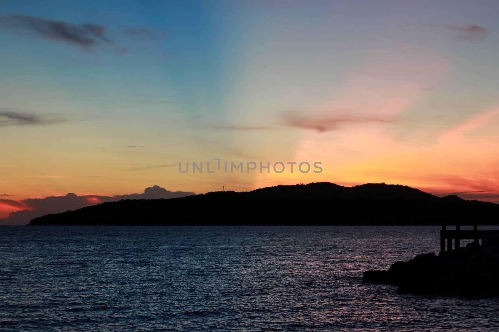  Lights Twilight time of sunrise in the morning. by suthipong