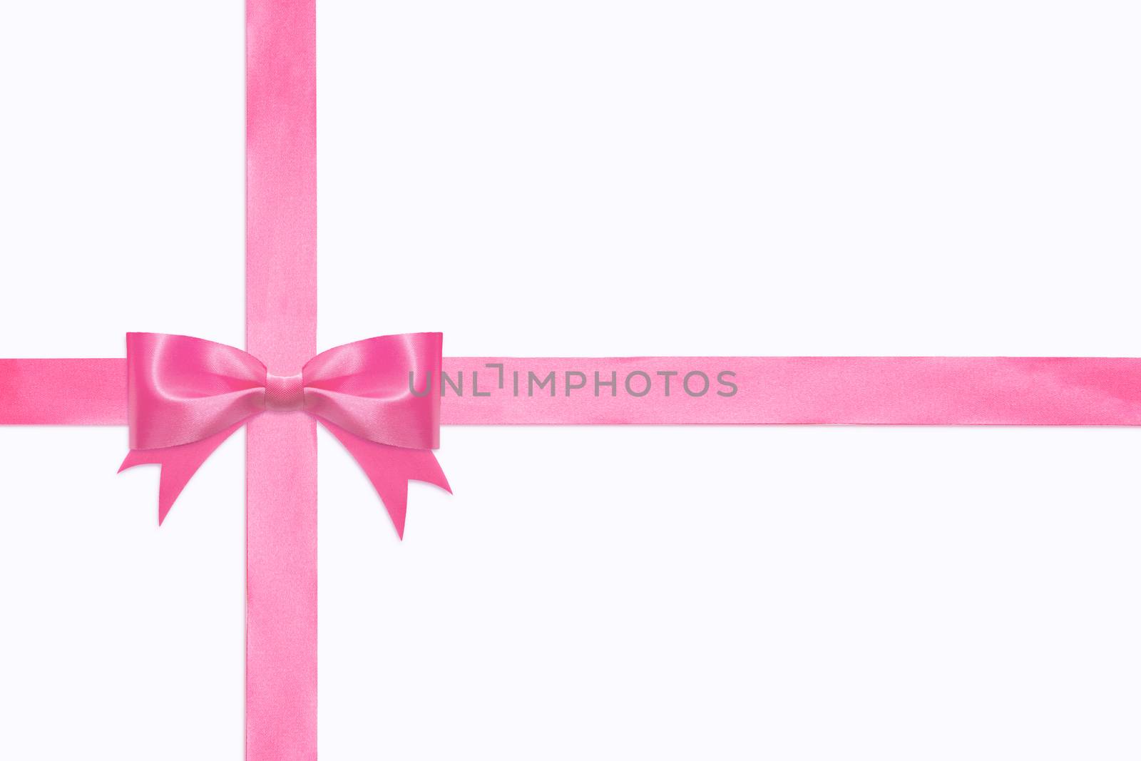 shiny pink bow from satin ribbon isolated on white background with clipping path