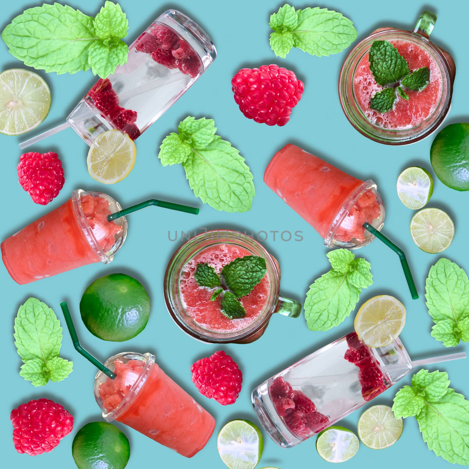 background of homemade refreshing fruit beverage. by Margolana