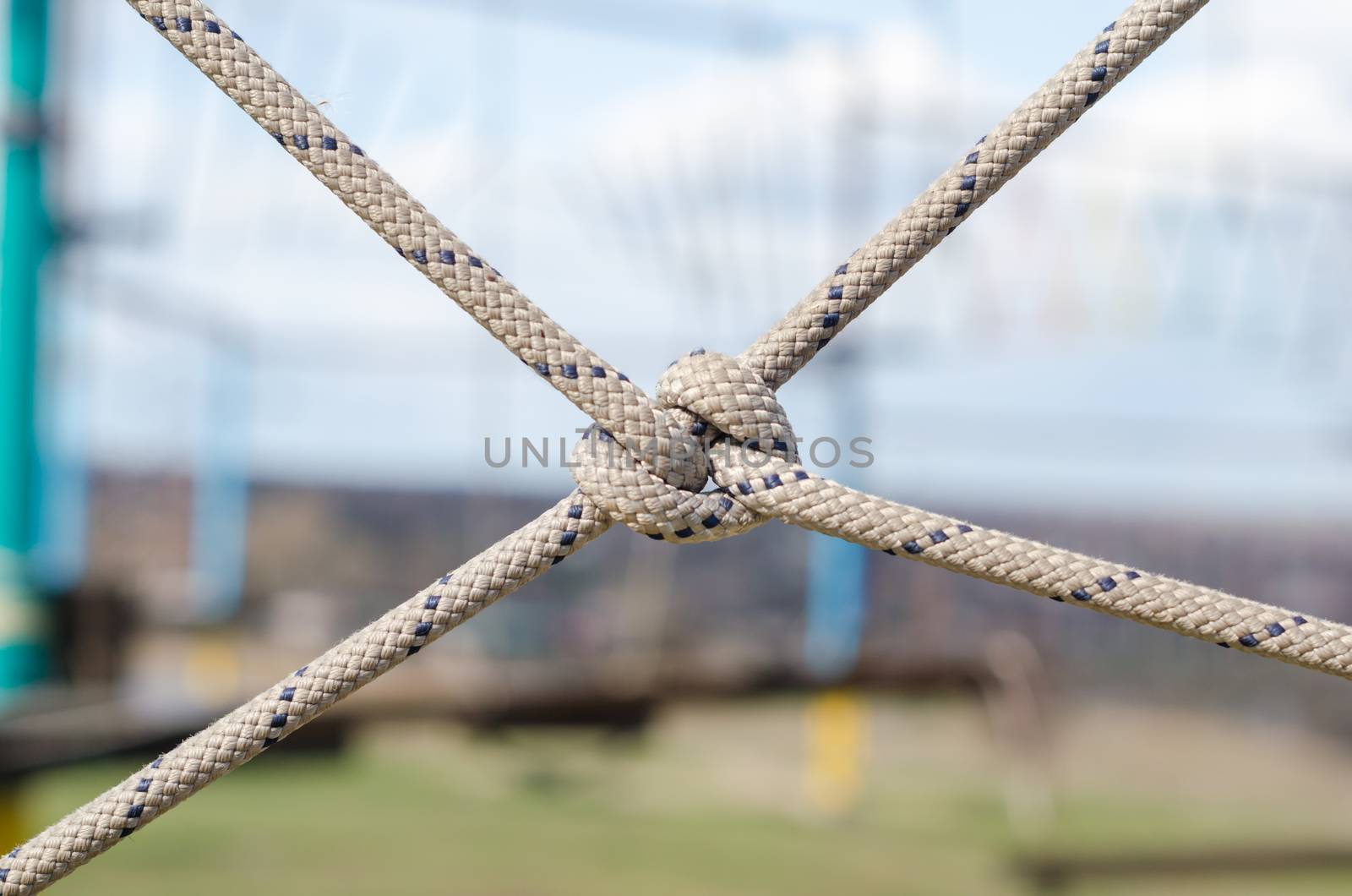 many ropes and one big knot black and white abstract background close up