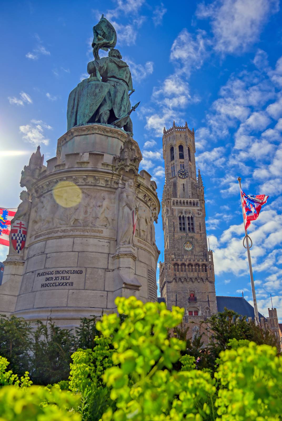 Bruges, Belgium Market Square statue by jbyard22