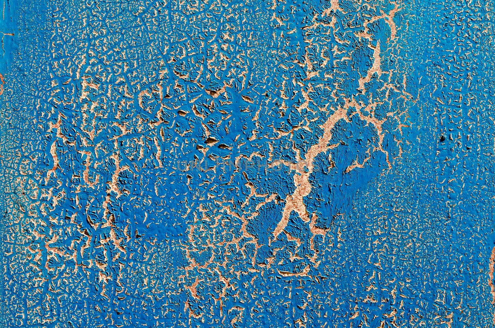 old blue cracked wall abstract background