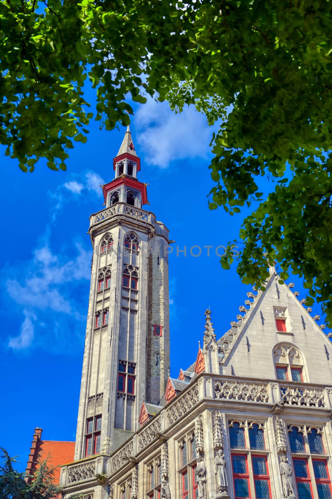 A view of the streets and architecture of Bruges (Brugge), Belgium.