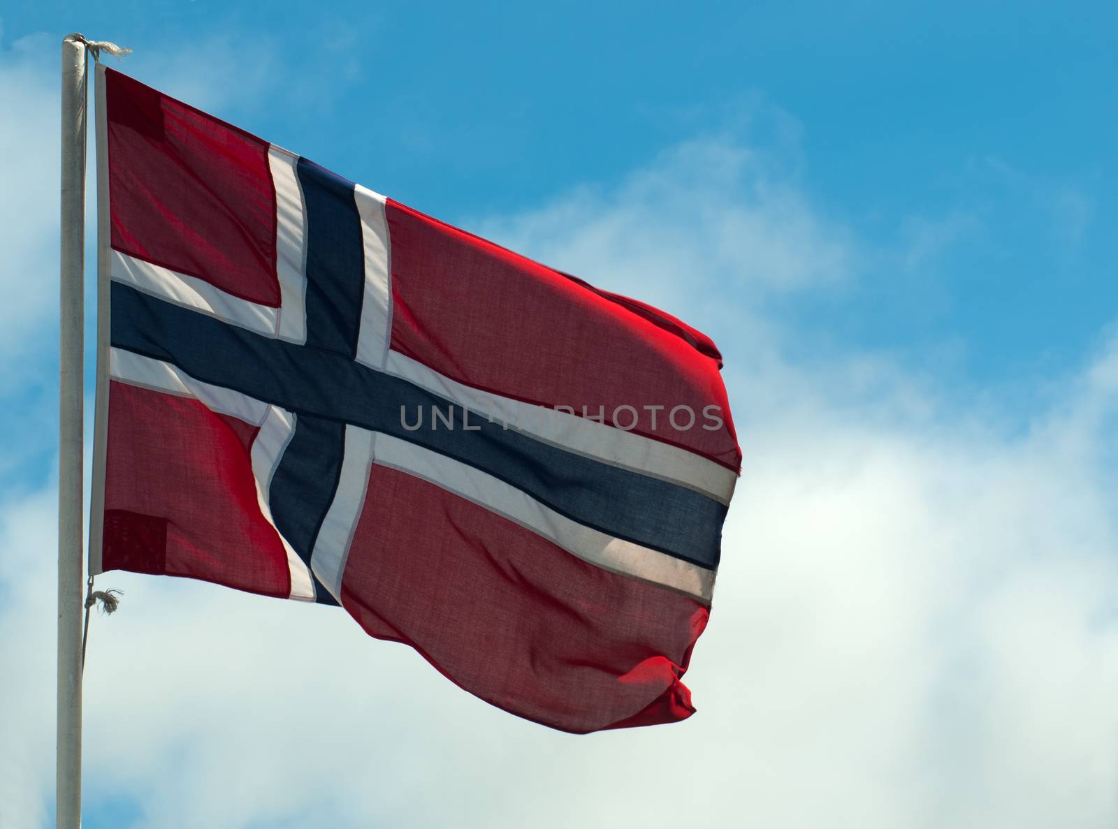 A Norwegian Flag in the wind