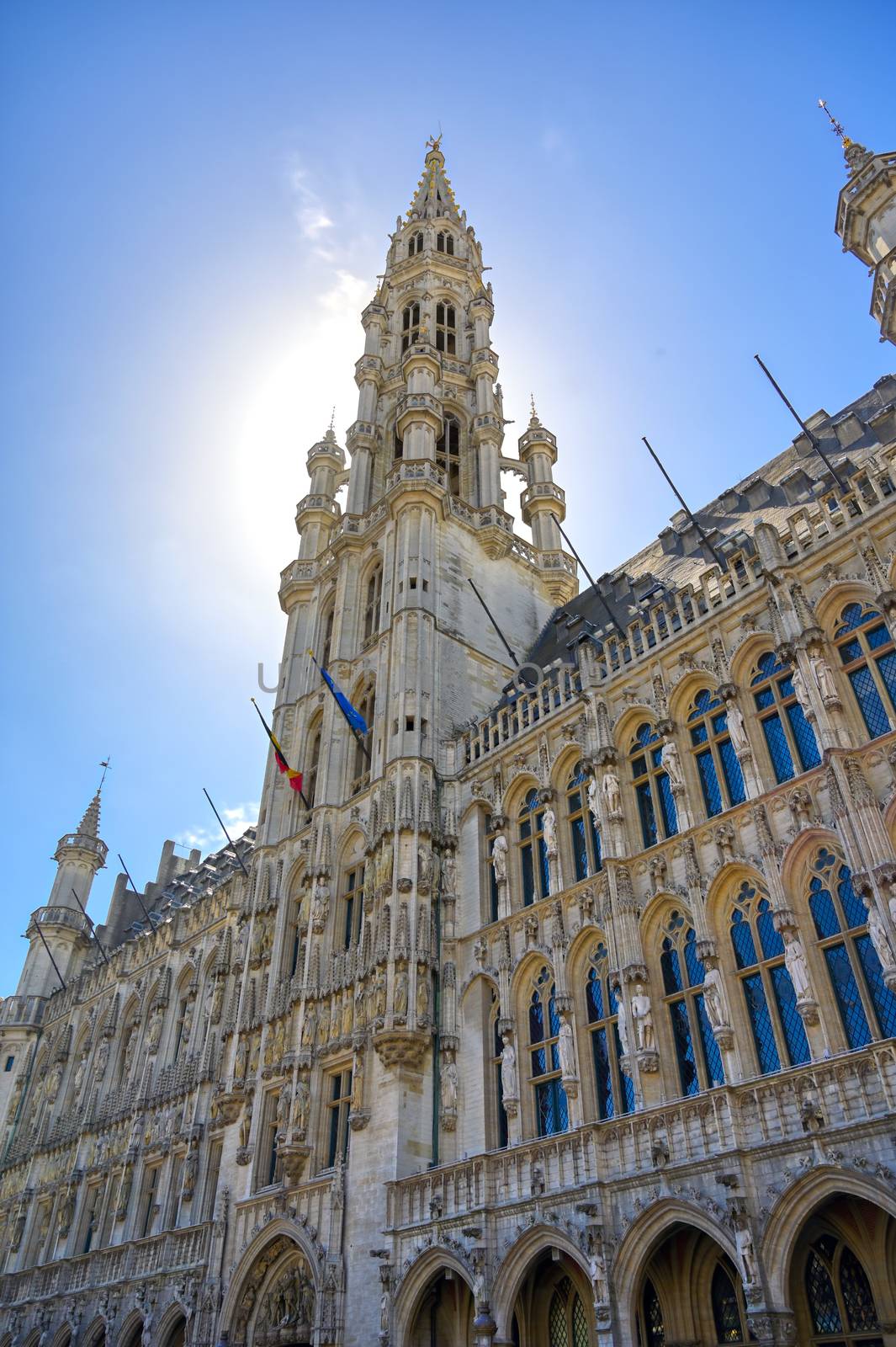 The Town Hall of the City of Brussels is a Gothic building from the Middle Ages. It is located on the famous Grand Place in Brussels, Belgium.