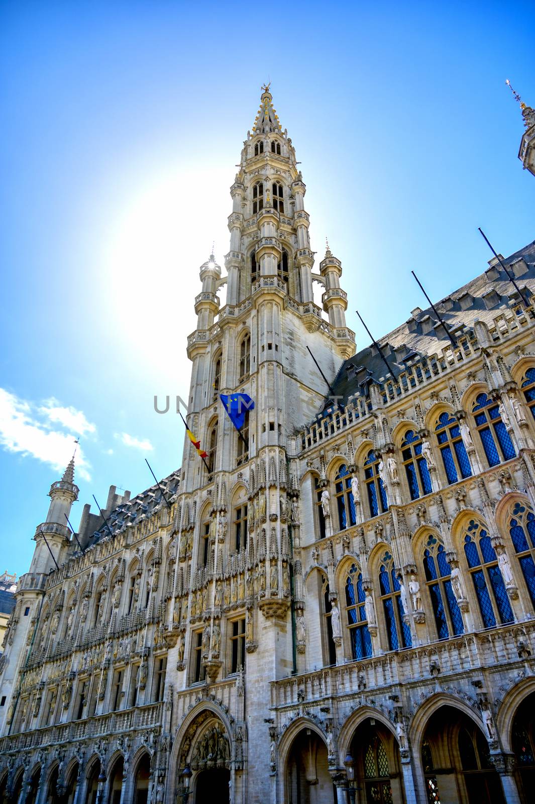 The Town Hall of the City of Brussels is a Gothic building from the Middle Ages. It is located on the famous Grand Place in Brussels, Belgium.