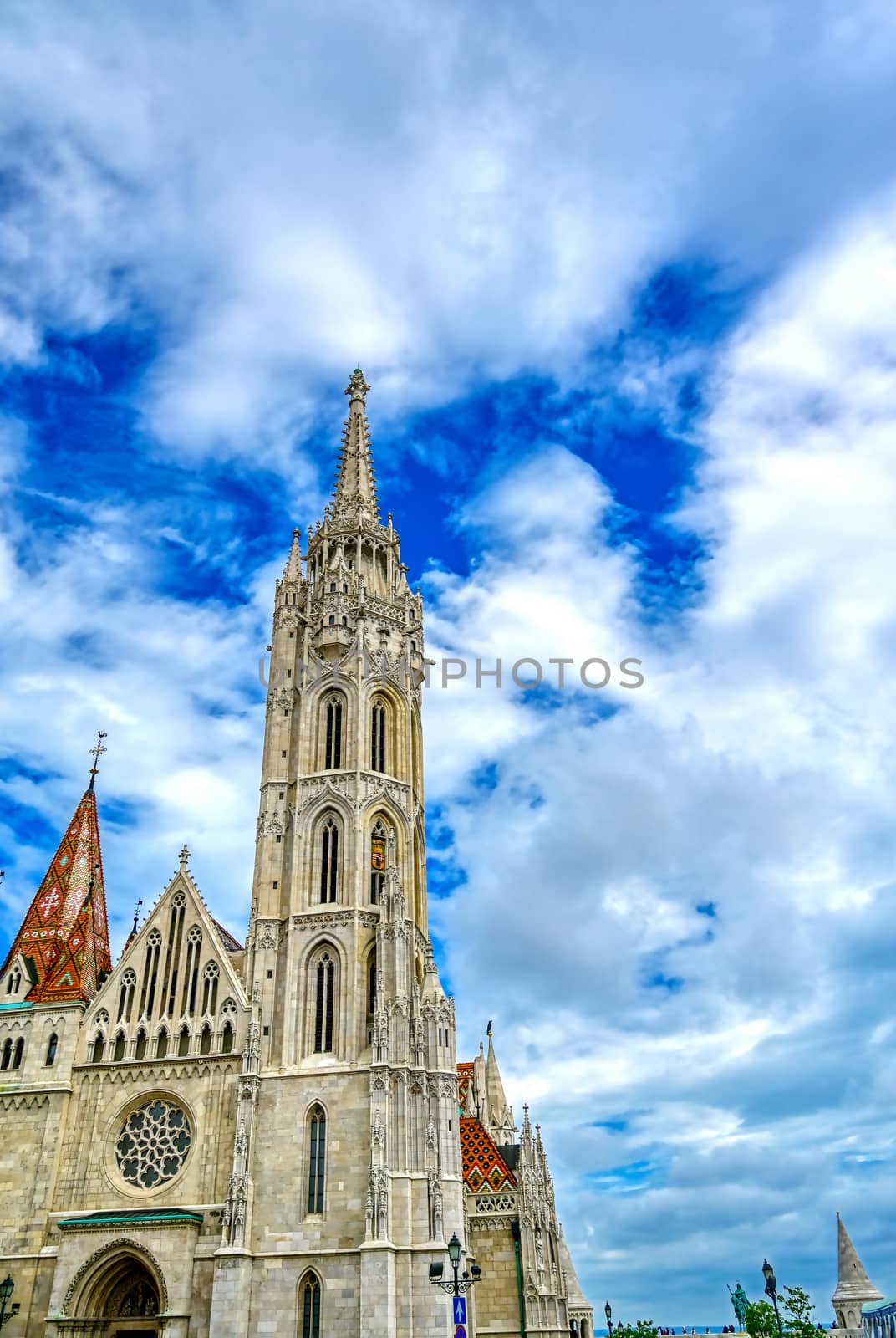 The Church of the Assumption of the Buda Castle, more commonly known as the Matthias Church, located in Budapest, Hungary.