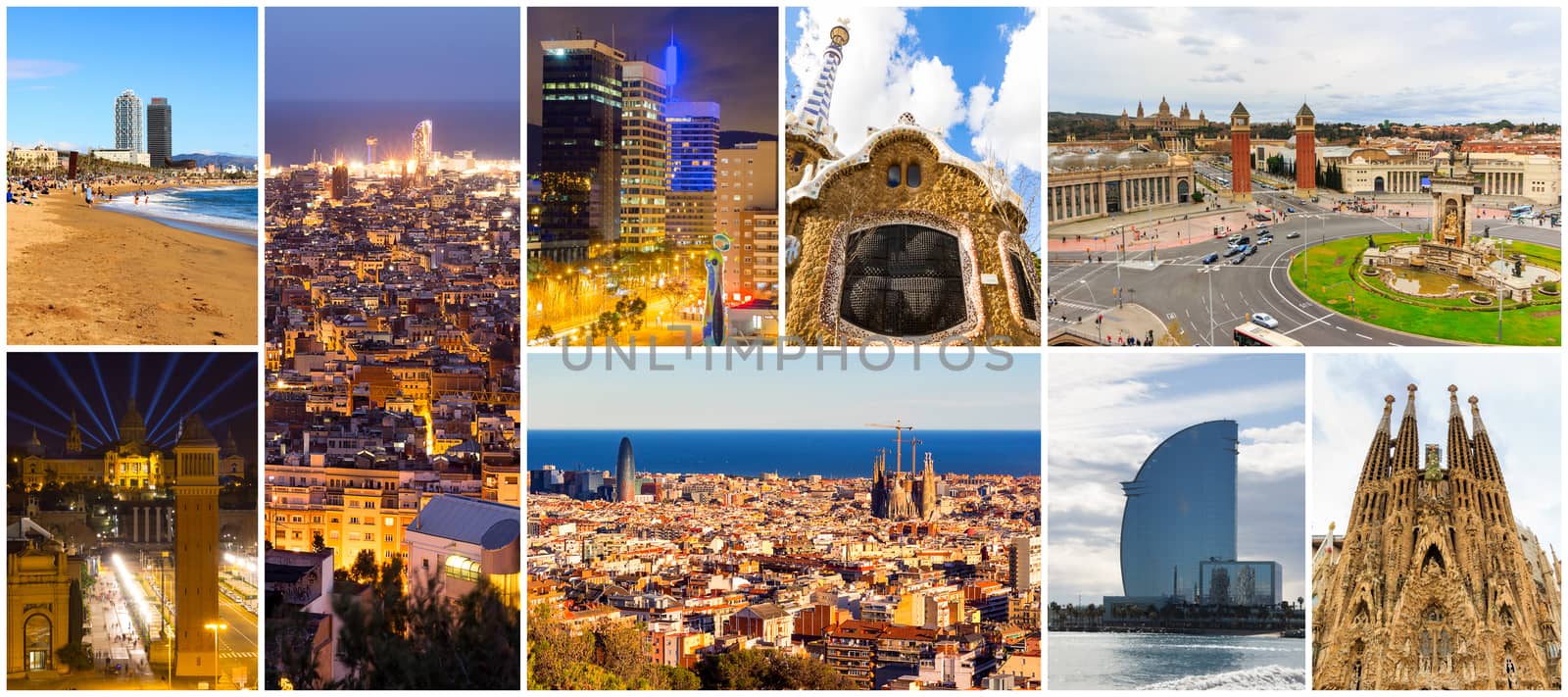 Collage of beautiful Barcelona. Catalonia. Spain by DaLiu