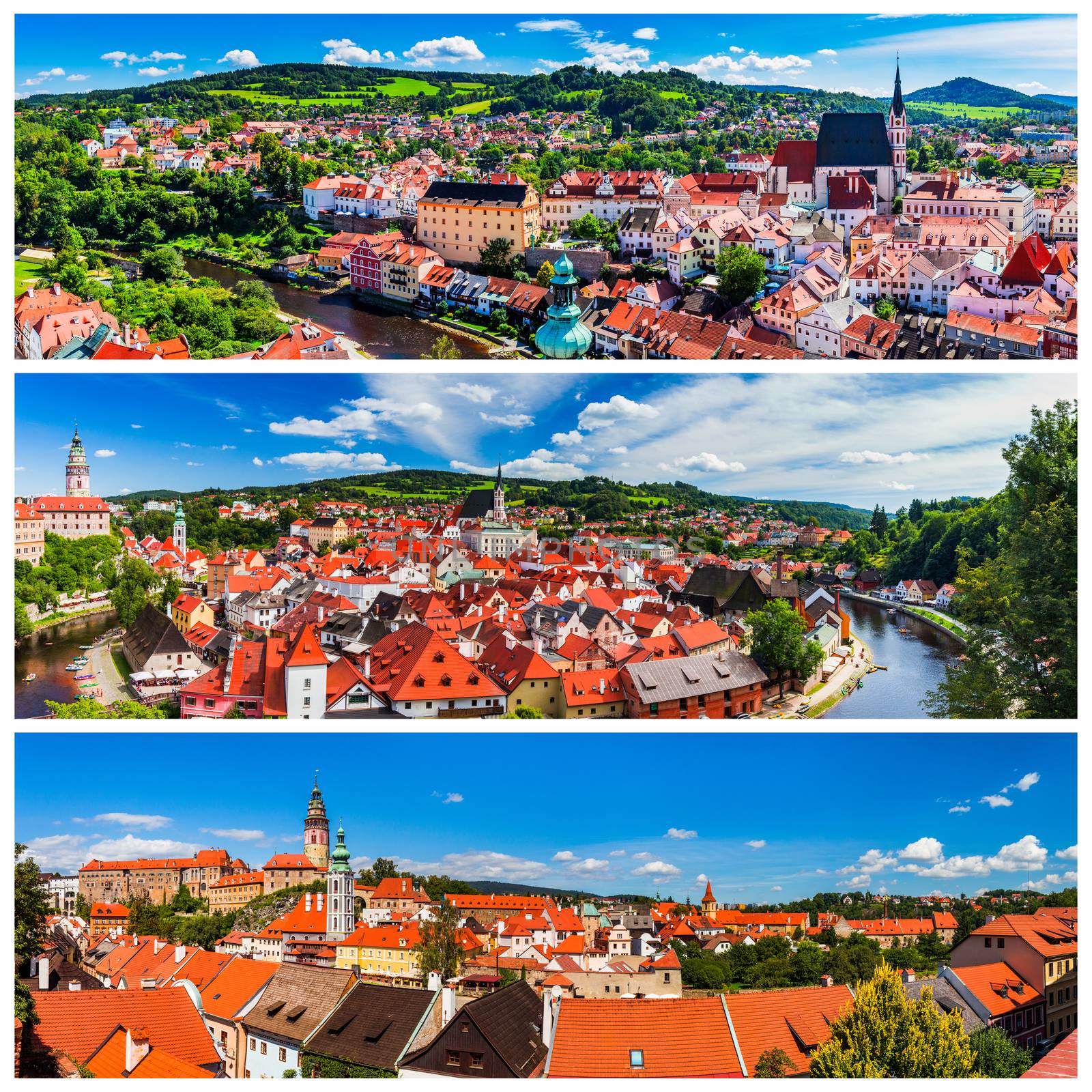 Collage of Cesky Krumlov photos in Czechia