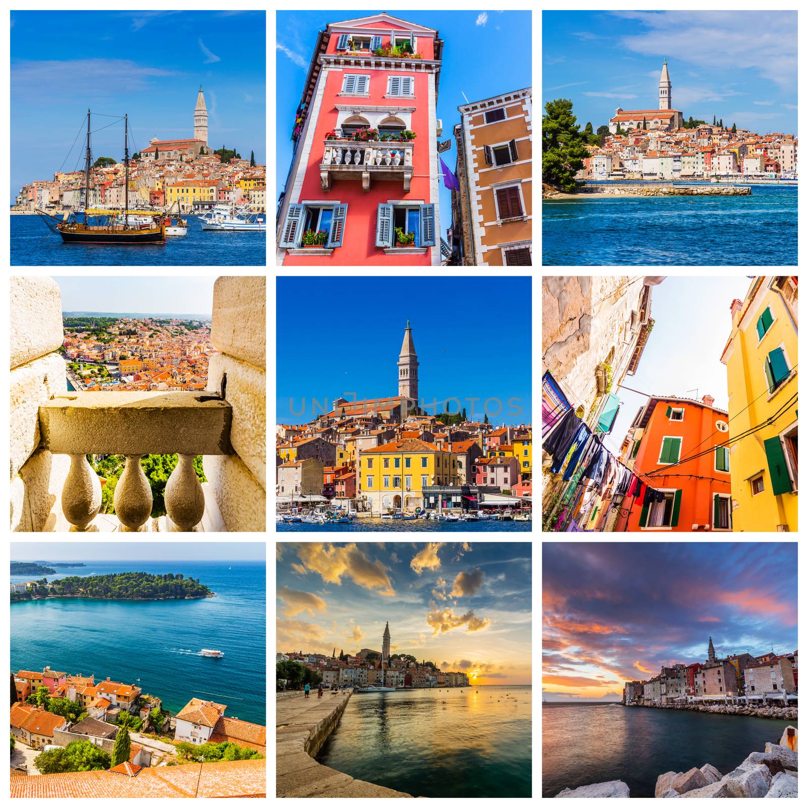 Collage of Rovinj photos in Croatia by DaLiu