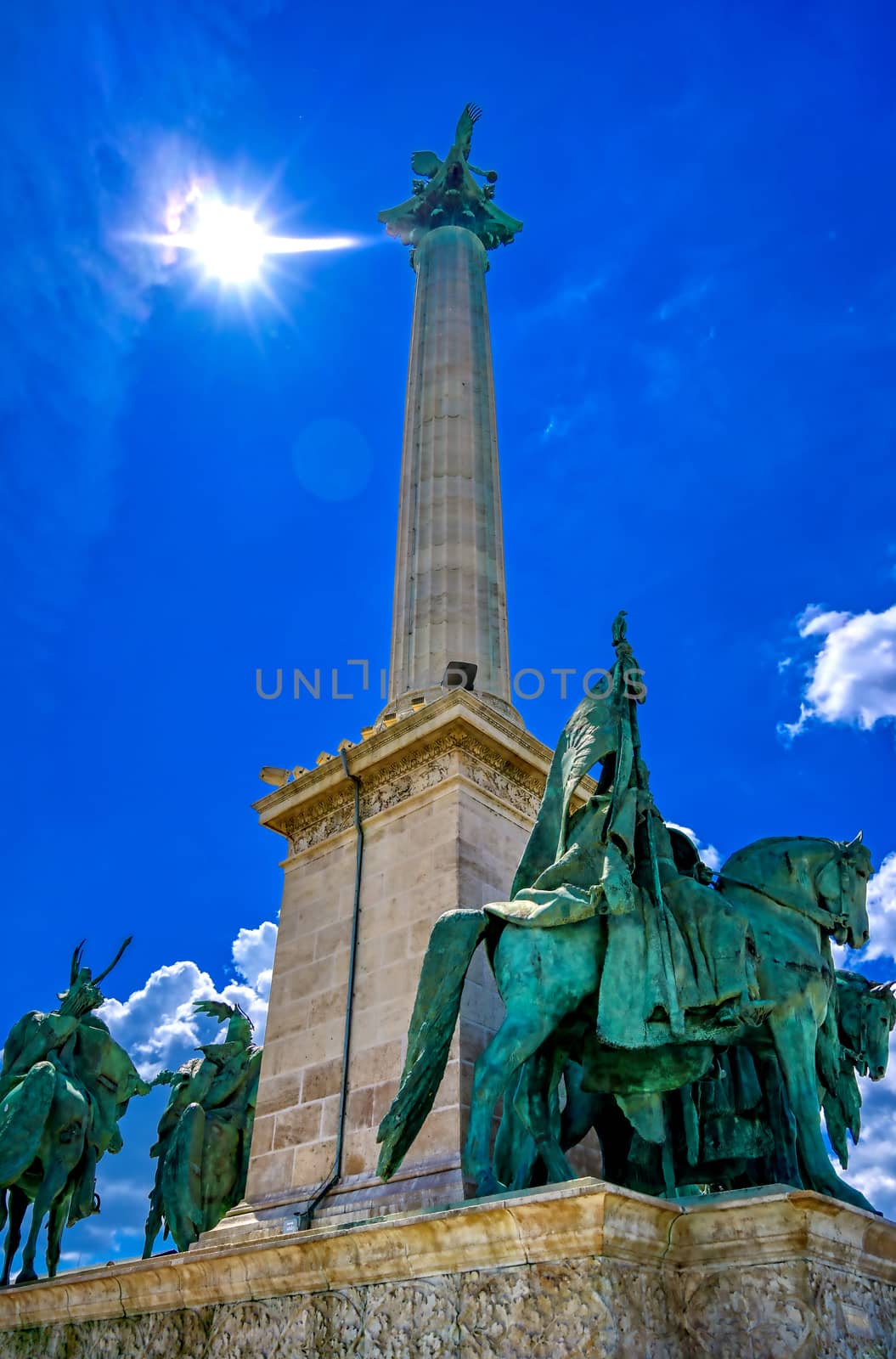 Millennium Monument on the Heroes' Square in Budapest, Hungary.