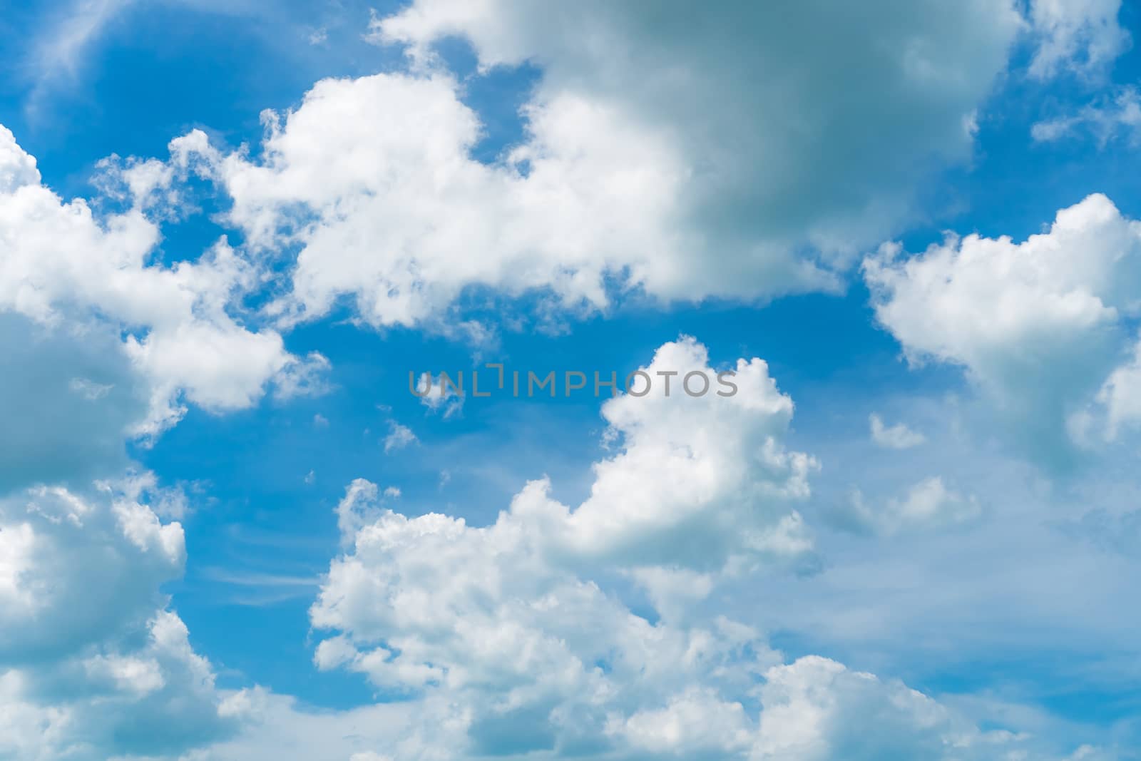 Copy space summer blue sky and white cloud abstract background.