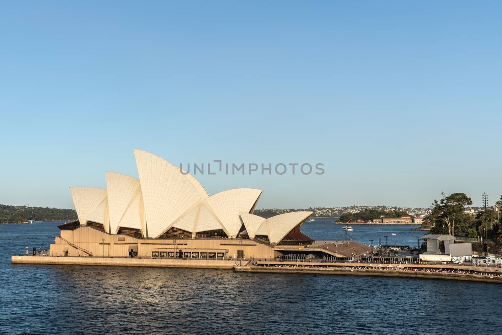 Side view of Sydney Opera House during sunset, Australia. by Claudine