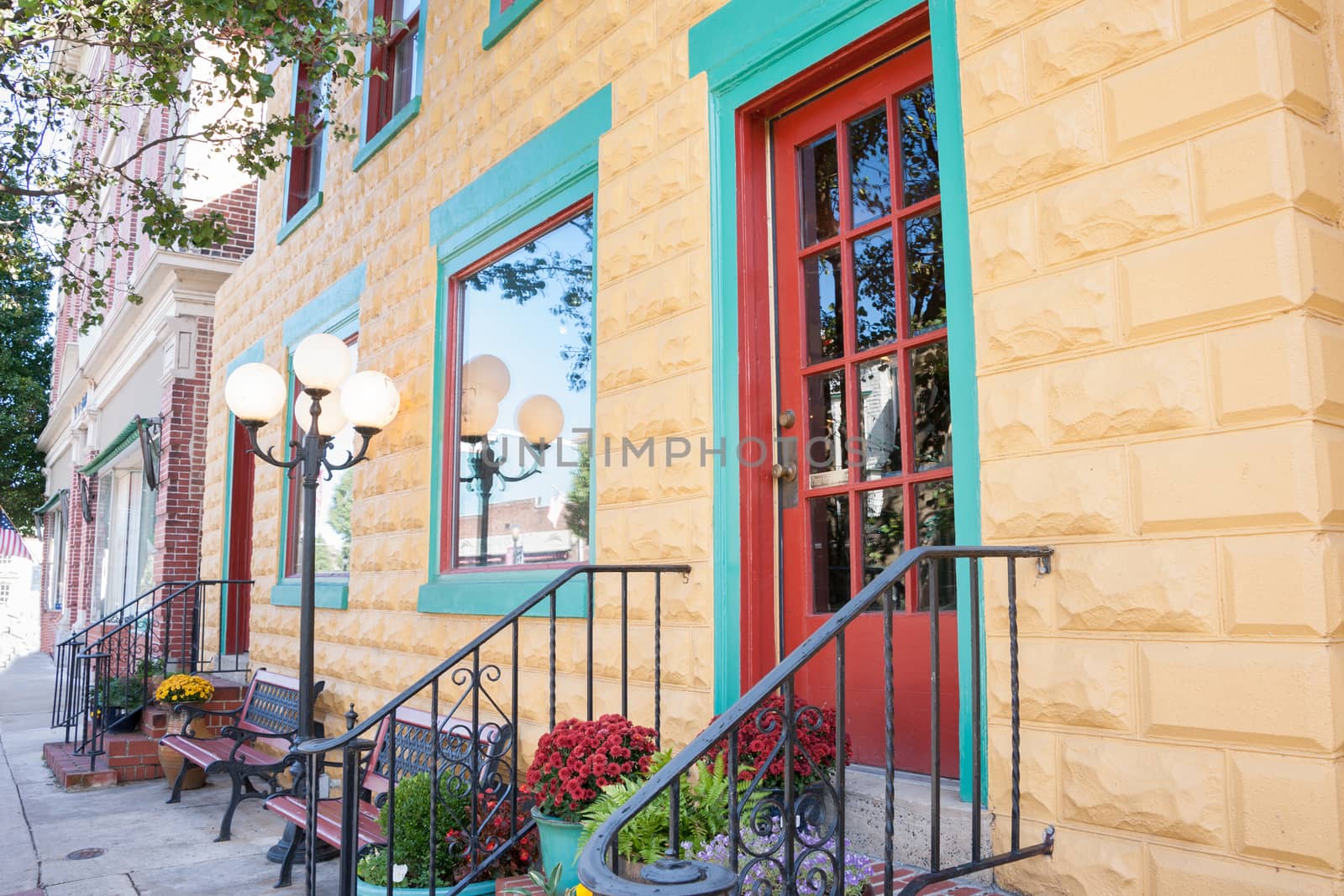 Buildings opening onto street in small town America. by brians101