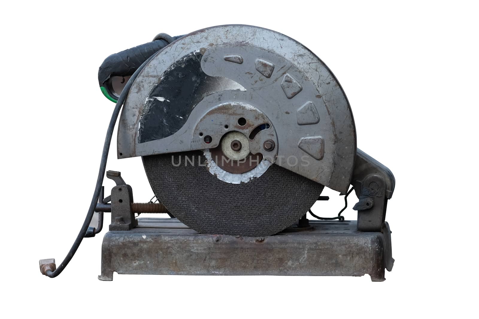 Machines for metal cutting in white background with clipping path 