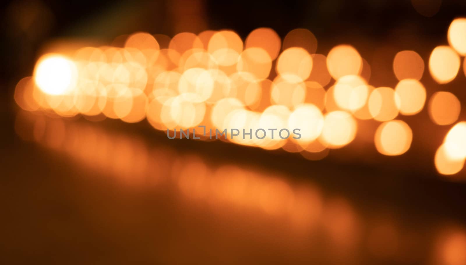 Abstract bokeh background of light from Thai lanna lantern at night. Concepts of celebration in Yi Peng Festival.
