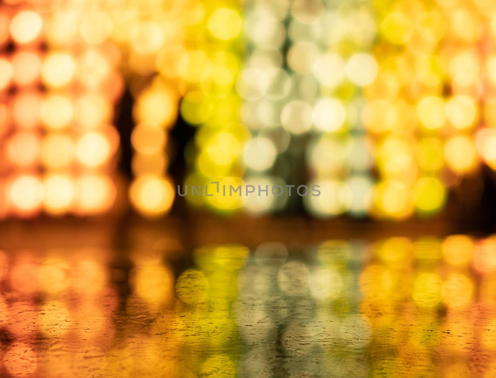 Abstract bokeh background of light from Thai lanna lantern at night. Concepts of celebration in Yi Peng Festival. by TEERASAK