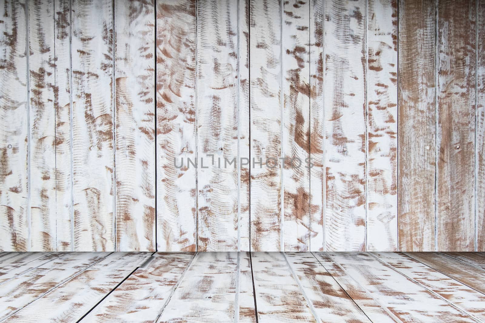 Background of old natural wooden dark empty room 