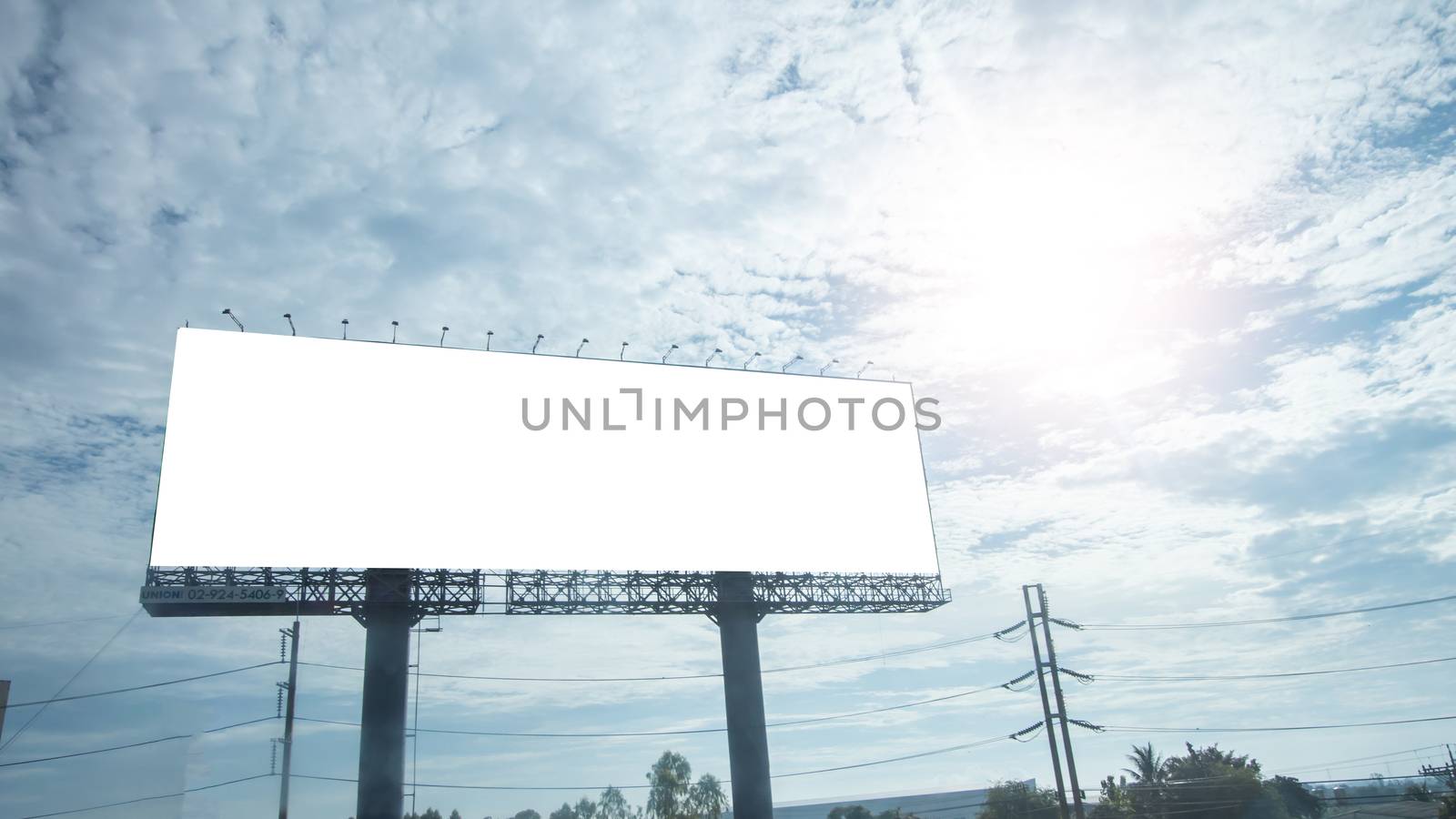 Blank billboard for advertisement with sky