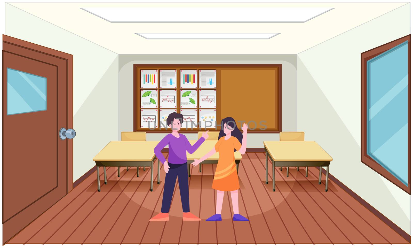 boy and girl loving each other in the classrooms by aanavcreationsplus