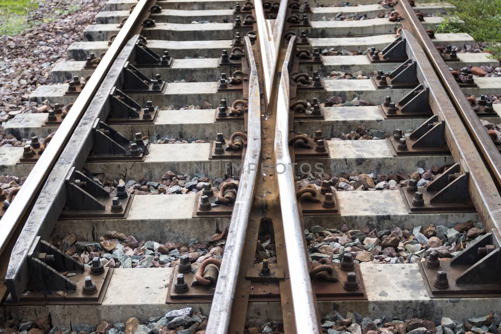 Iron rusty Railway tracks railroad for Trains