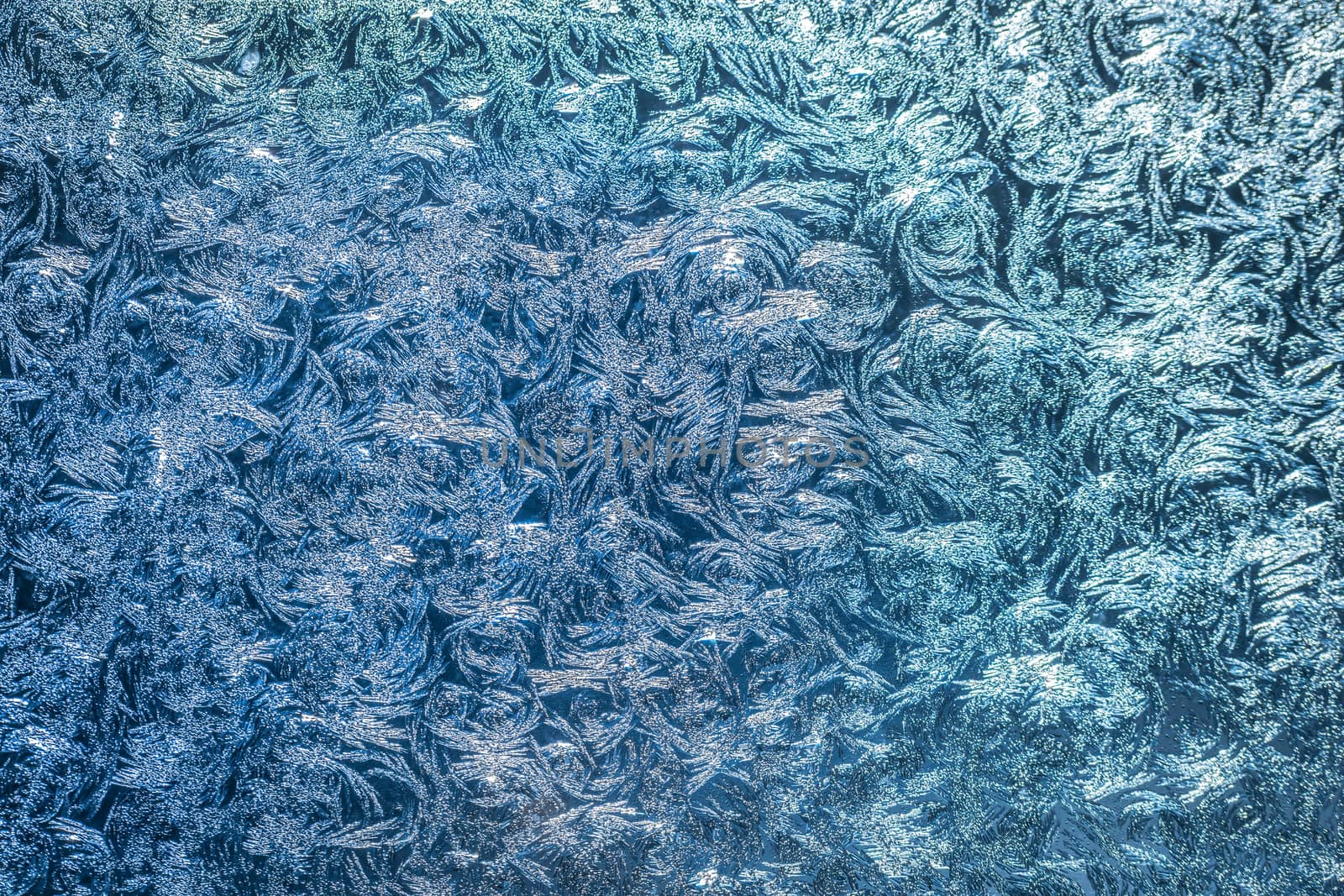 Frosty natural pattern on winter window