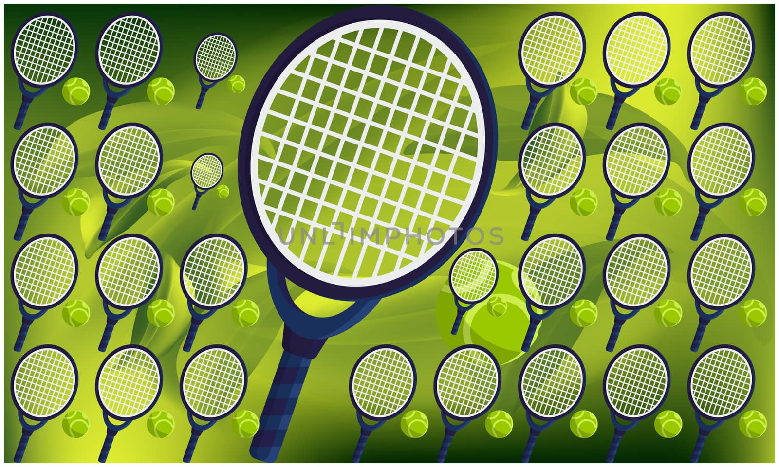 digital textile design of tennis equipment on abstract background by aanavcreationsplus