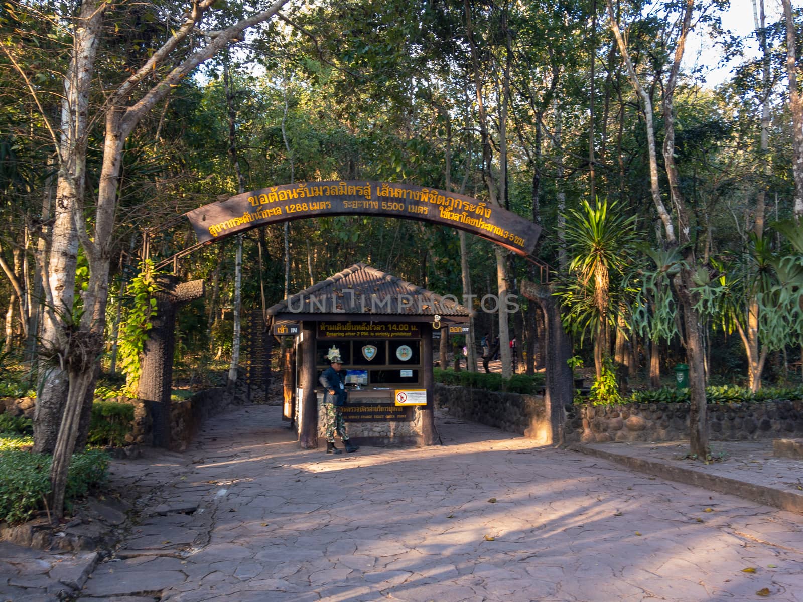 Loei, Thailand - 17 December 2017: Atmosphere of Phu Kradueng National Park.