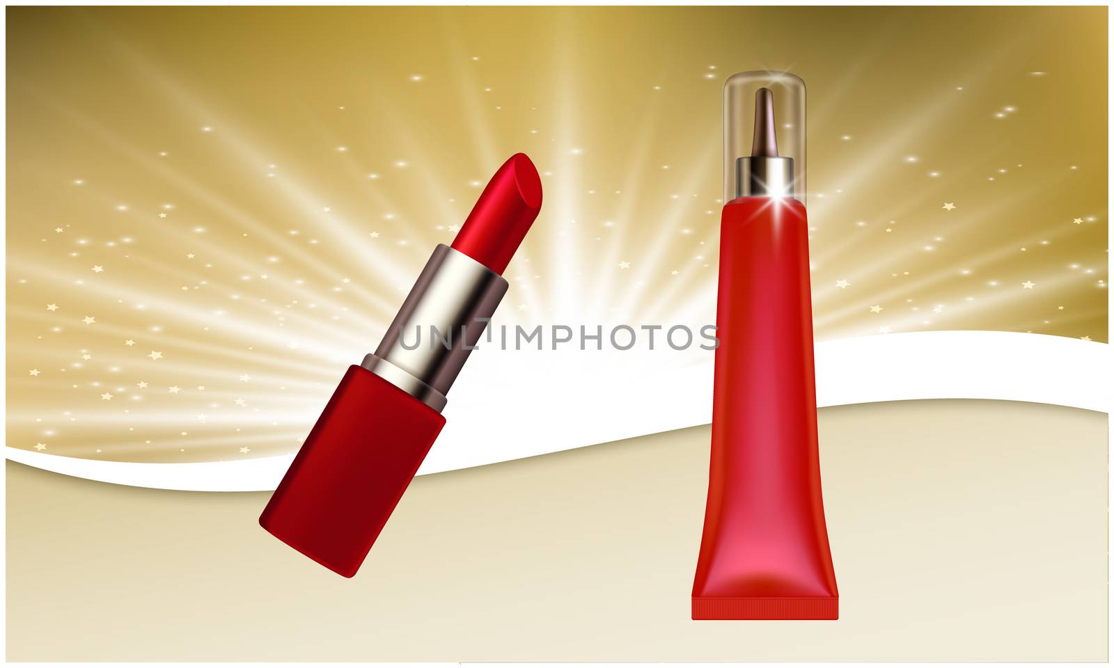 mock up illustration of female lip care product on abstract background by aanavcreationsplus