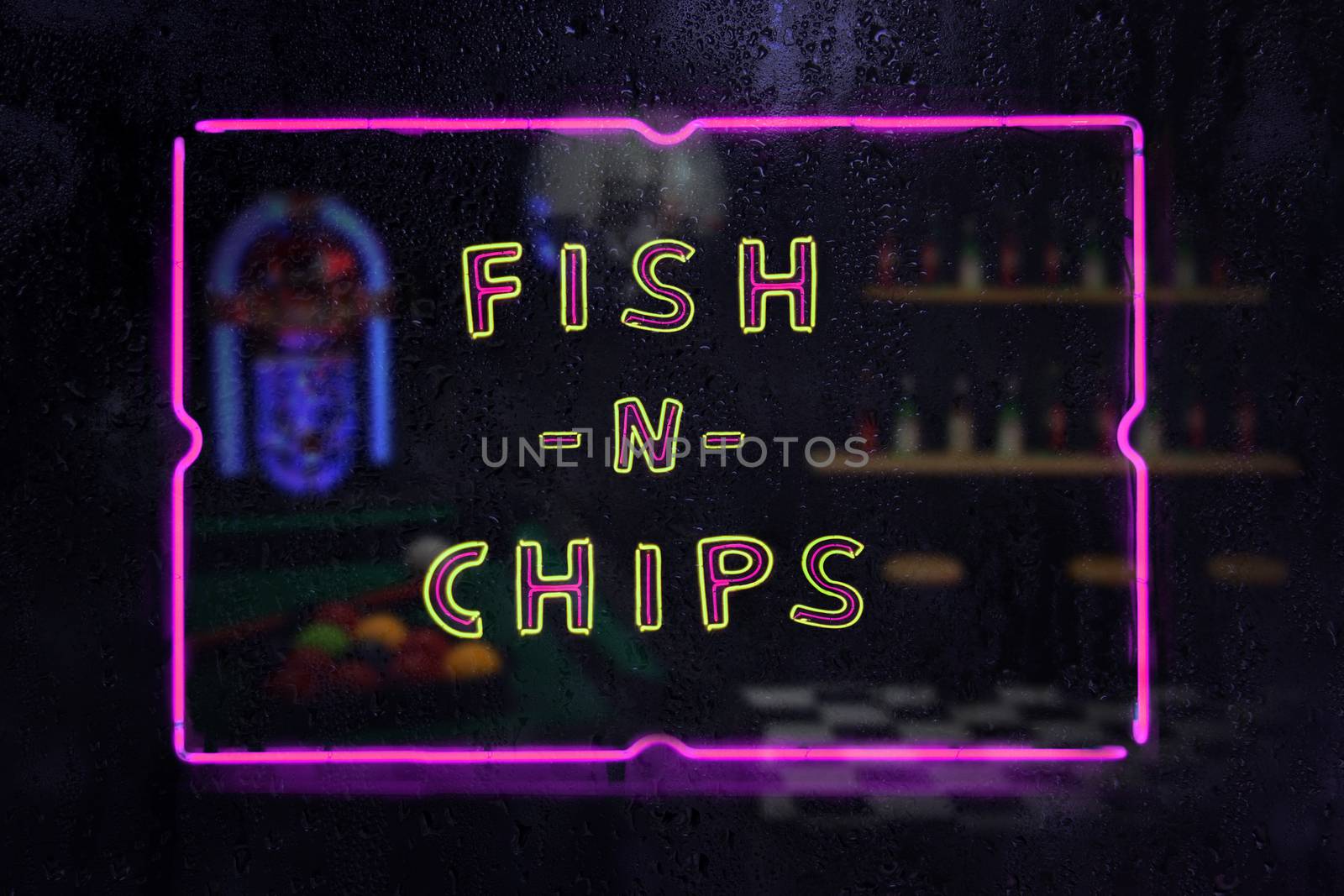 Neon Fish n Chips Sign by Marti157900