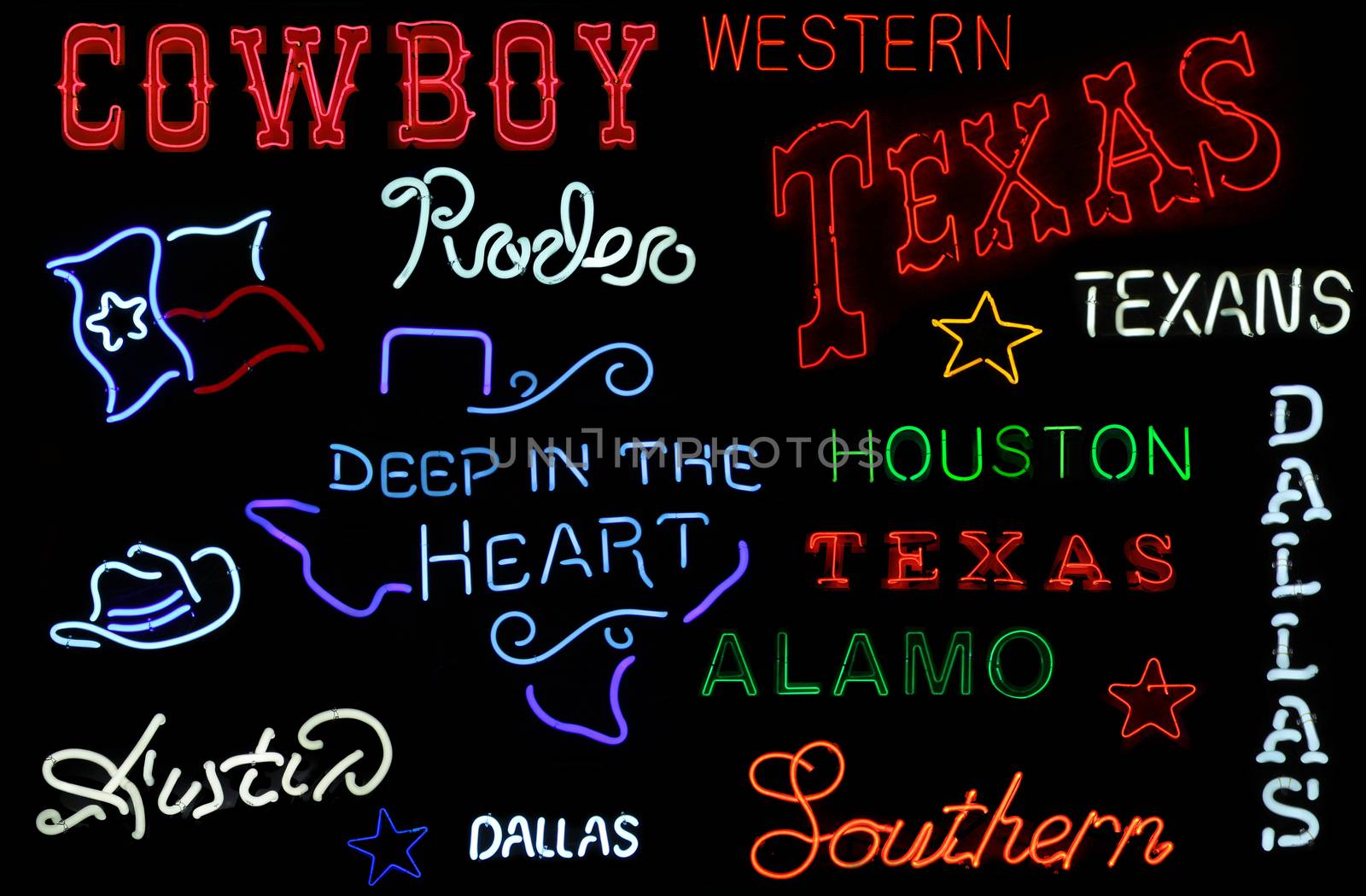 Neon Texas Sign Photo Composite