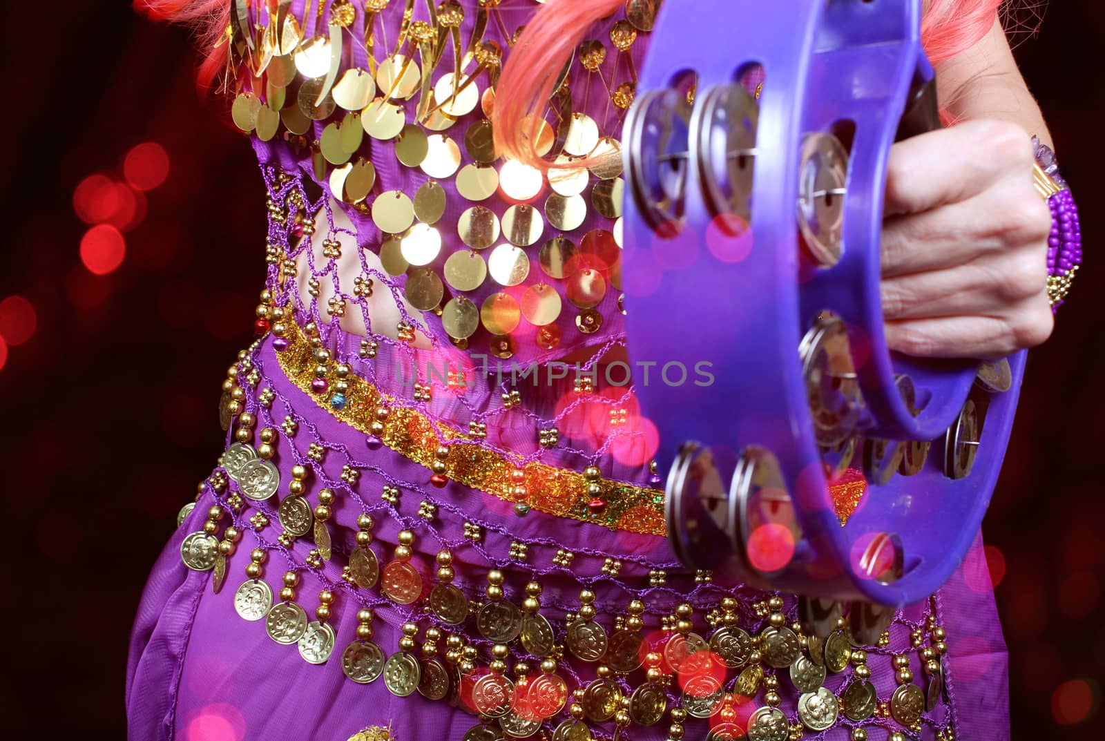 Belly Dancer Close-up with Tambourine by Marti157900