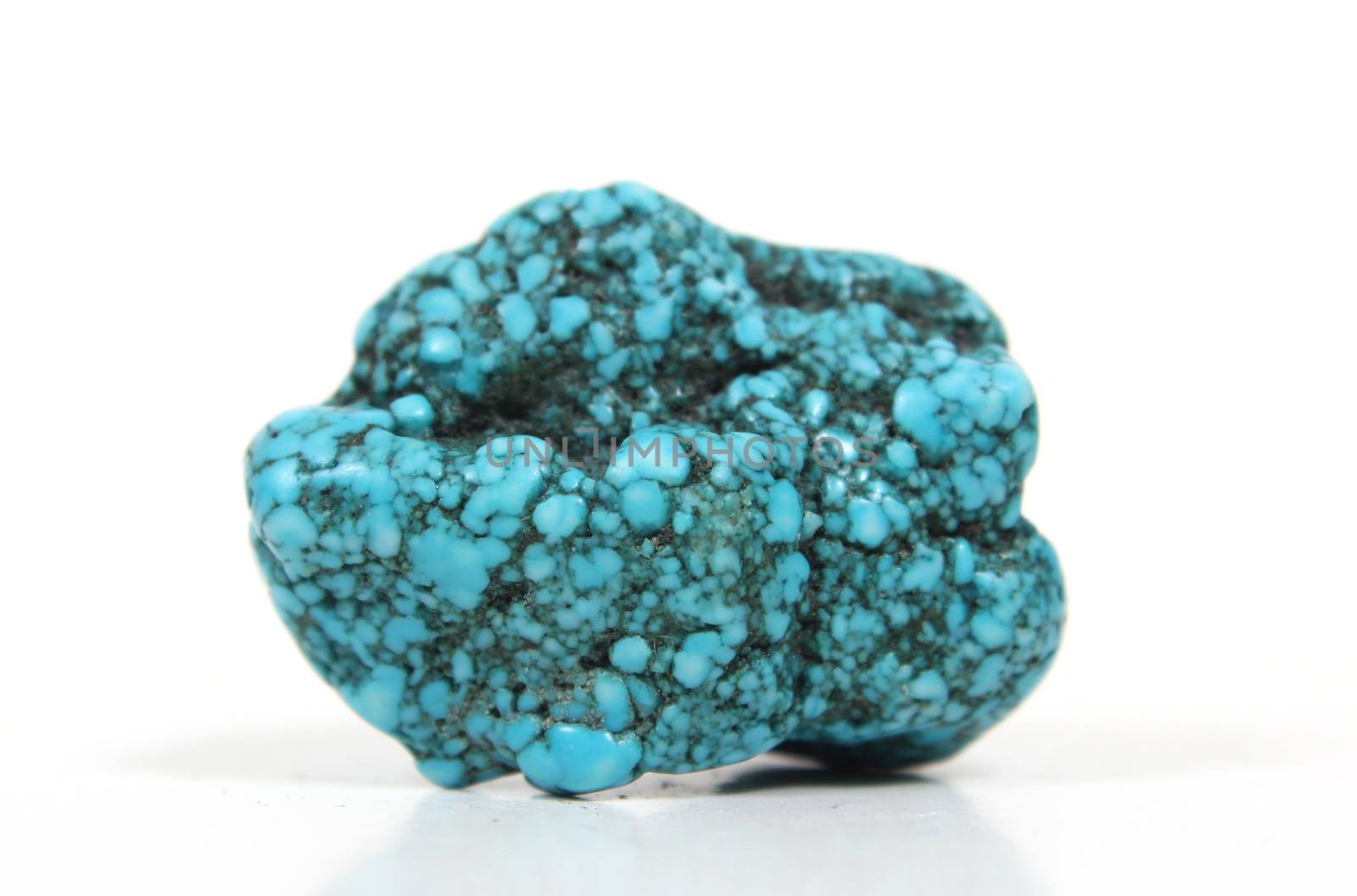 Rock Mineral Isolated on White Background Turquoise