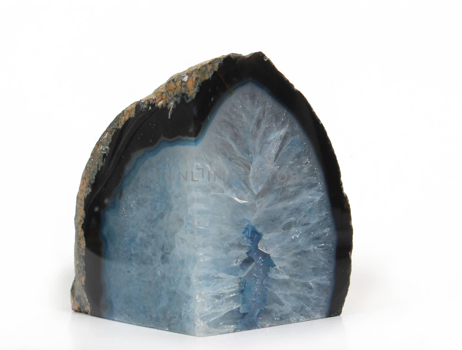 Blue Geode stone on white by Marti157900