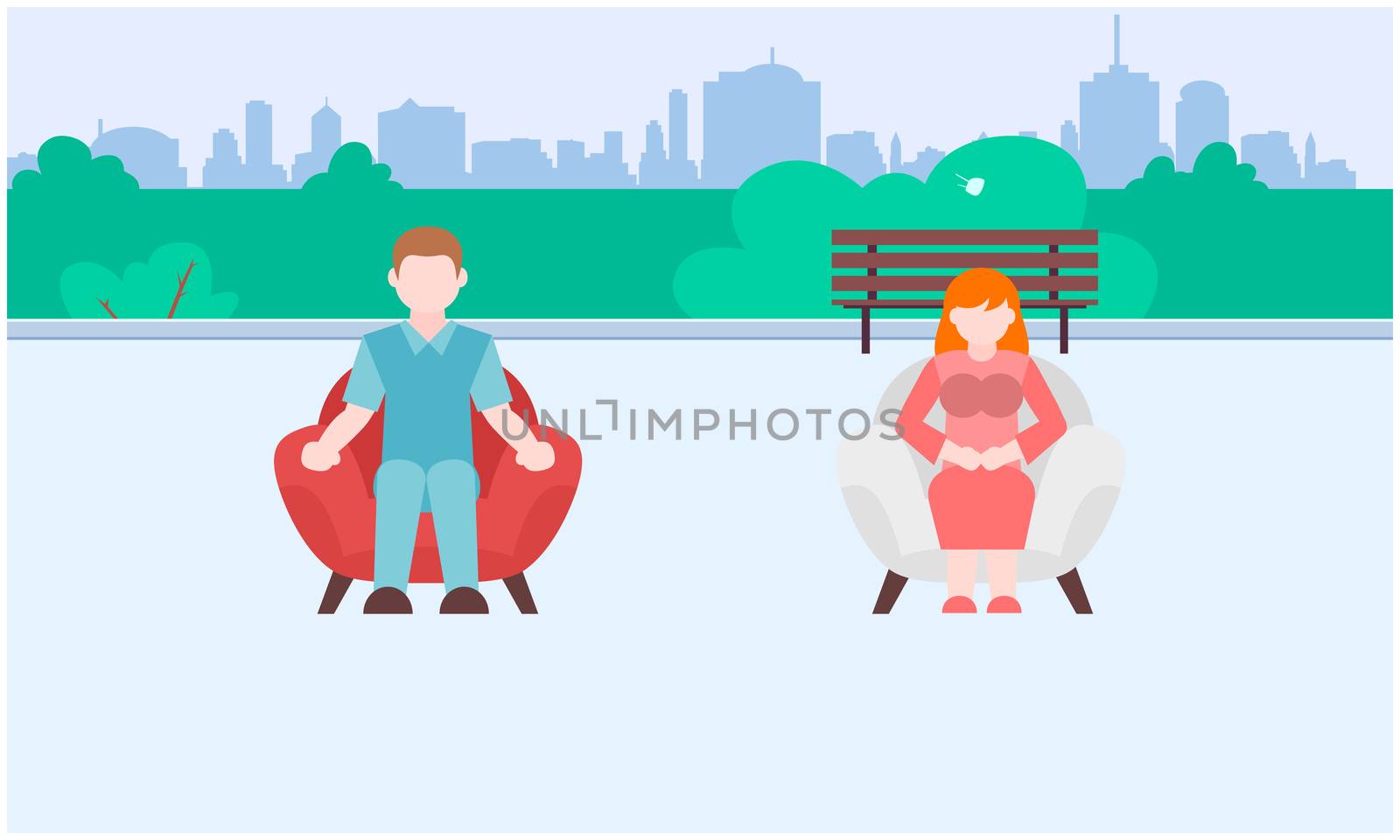 couple sitting on chairs in a garden by aanavcreationsplus