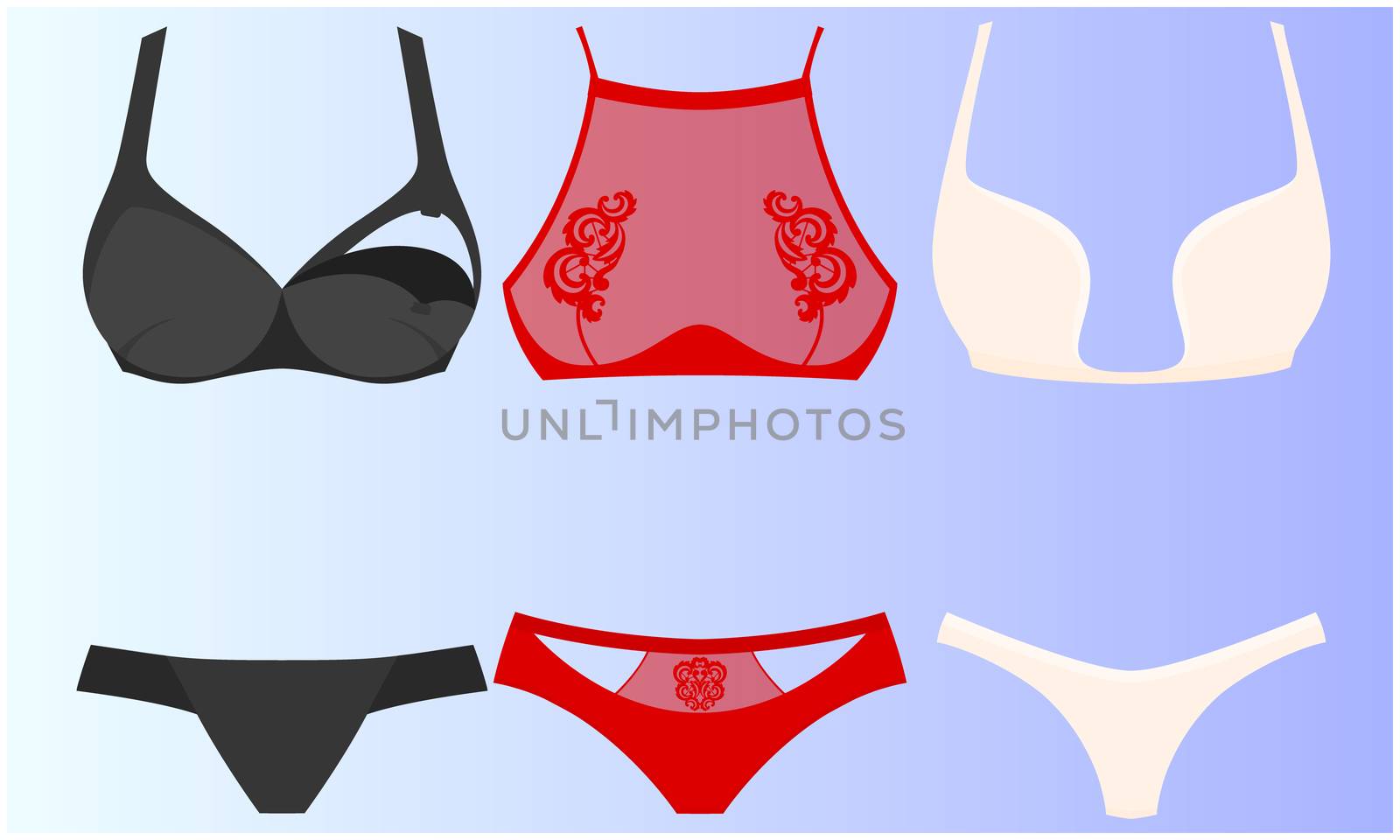 mock up illustration of female lingerie set on abstract background by aanavcreationsplus