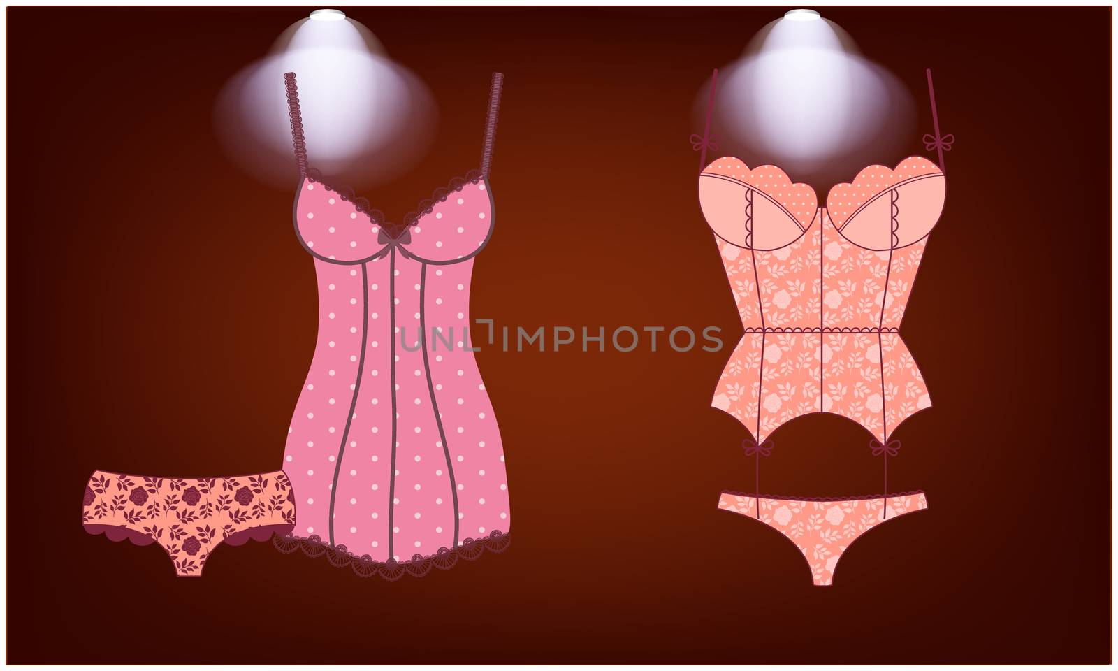 mock up illustration of sexy dress on abstract background