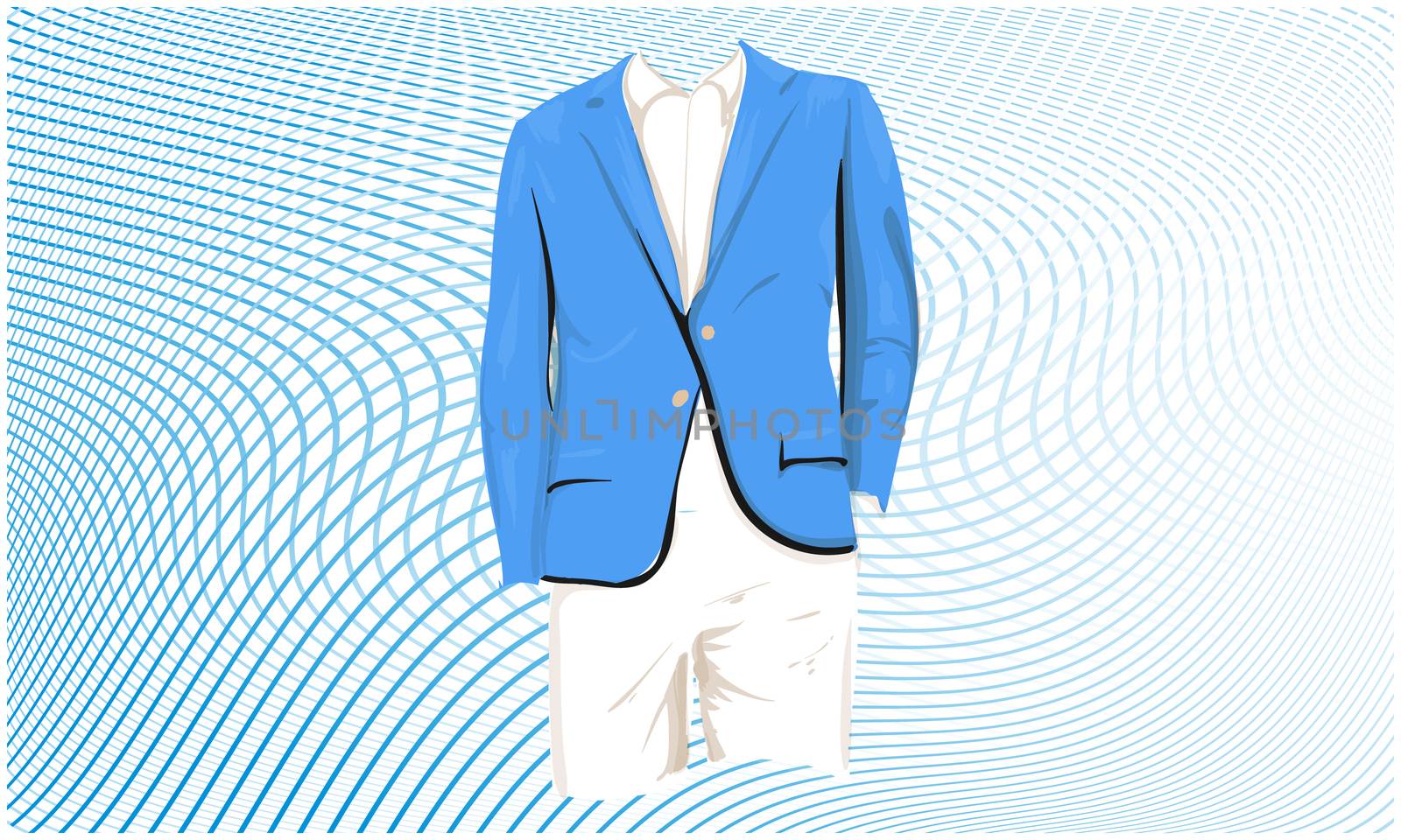 mock up illustration of male fashion wear on abstract background